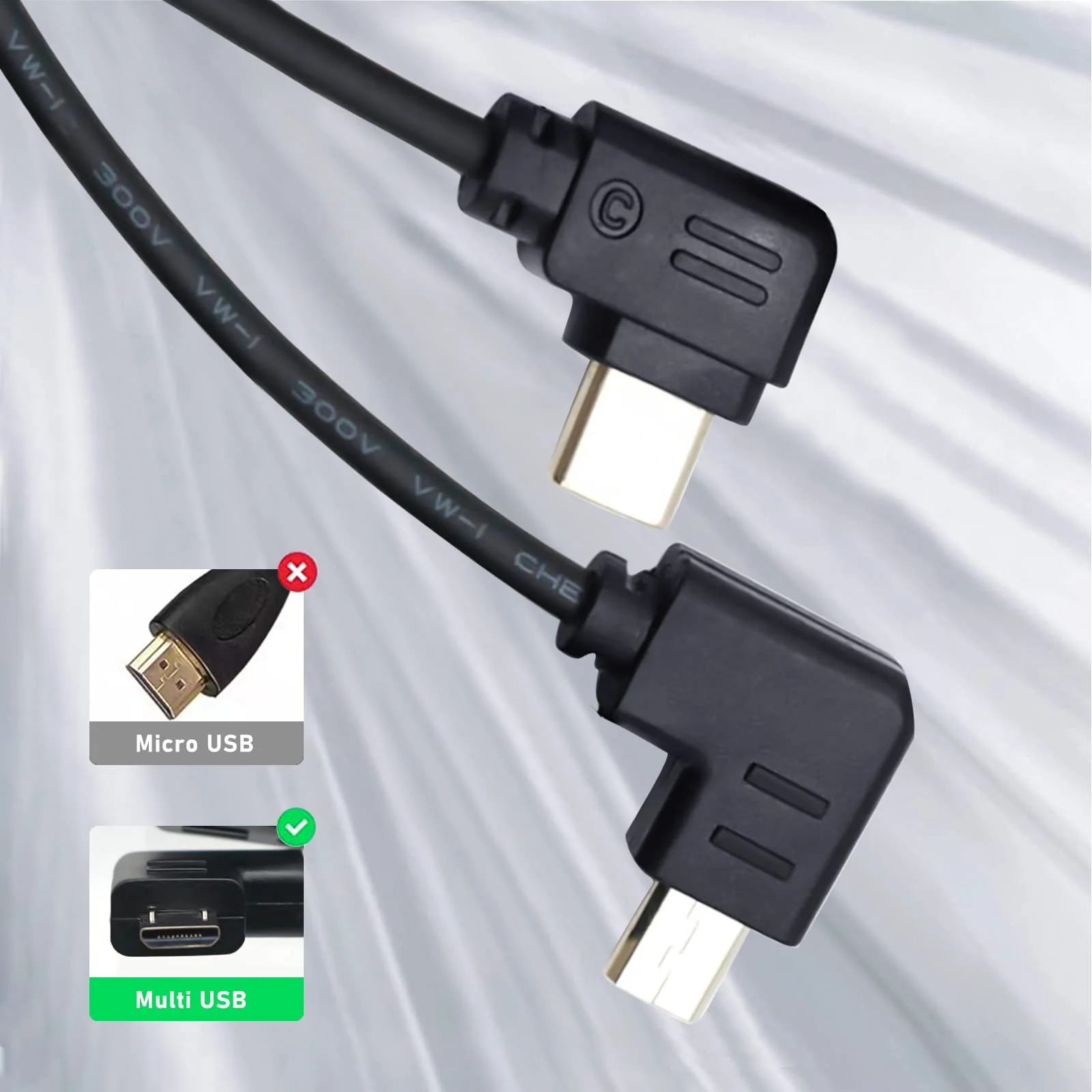 RSS Control Cable, USB-C to Multi-USB Multi-Camera Control Cable for DJI Ronin-SC to for Sony A9, A7, A7S, A7/A7S/A7R II, A7/A7R III 30cm (Upwards) - Image 6
