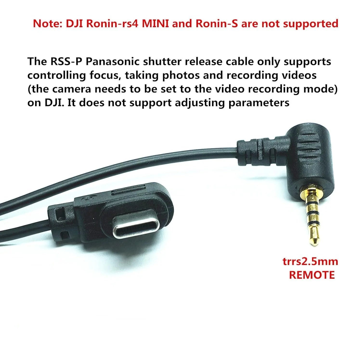 RSS-P Camera Shutter Release Cable for Panasonic GH5S, GH5, G9, Compatible with DJI Ronin Stabilizer, TRRS 2.5mm Remote Control for Photo and Video - Image 2