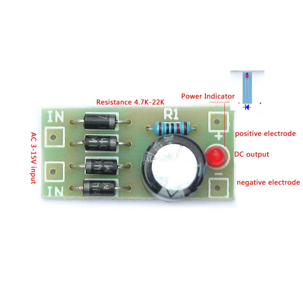 Rtengtunn AC-DC Converter 6/12/24V to 12V Full Bridge Rectifier Filter Power Supply Module - Image 2