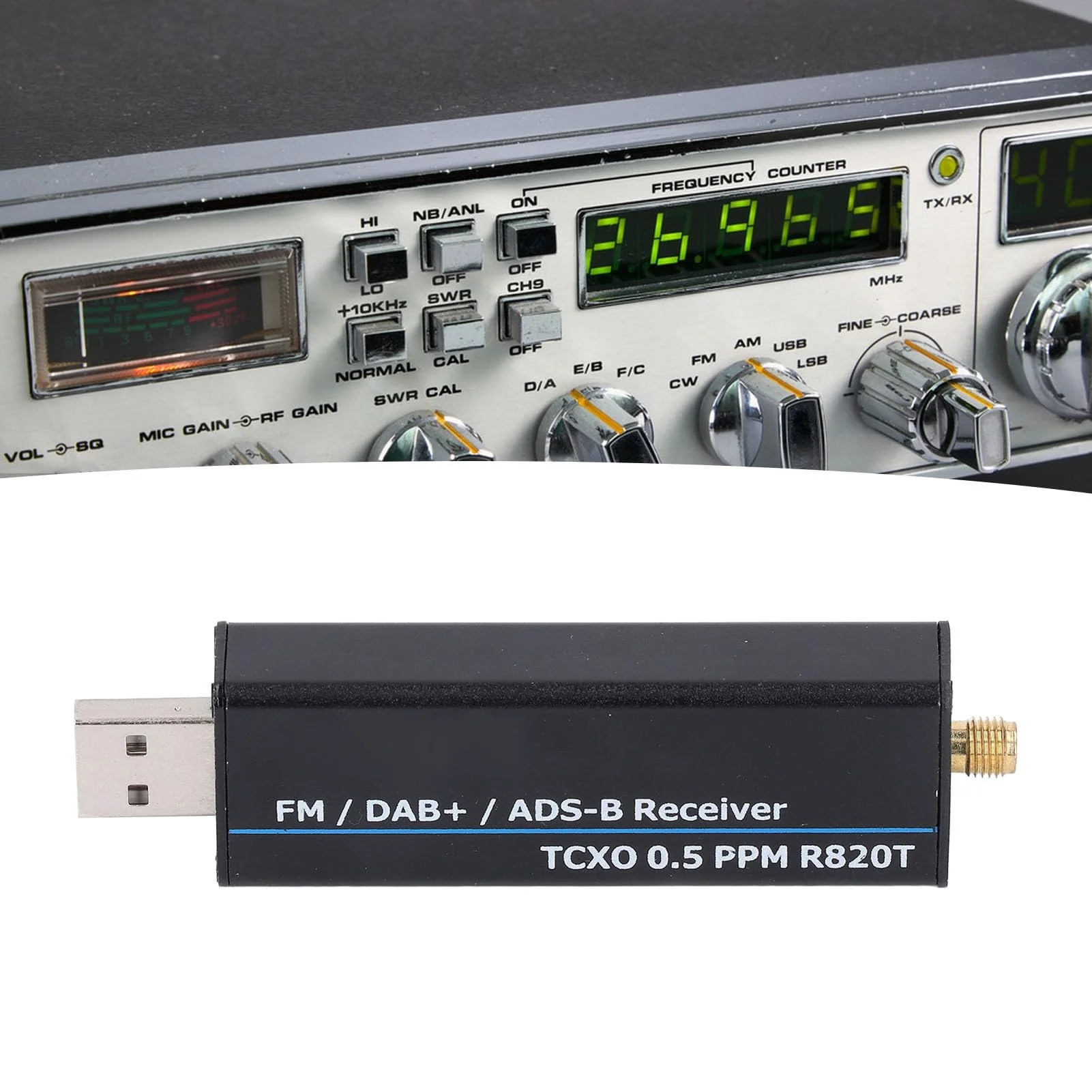 RTL SDR Receiver, 100KHz to 1766MHz RTL2832U R820T2 0.5PPM TCXO Software Defined Radio Receiver with AM, NFM, FM, DSB, USB, LSB, CW Modes, 8-Bit ADC, 50DB Dynamic Range - Image 5