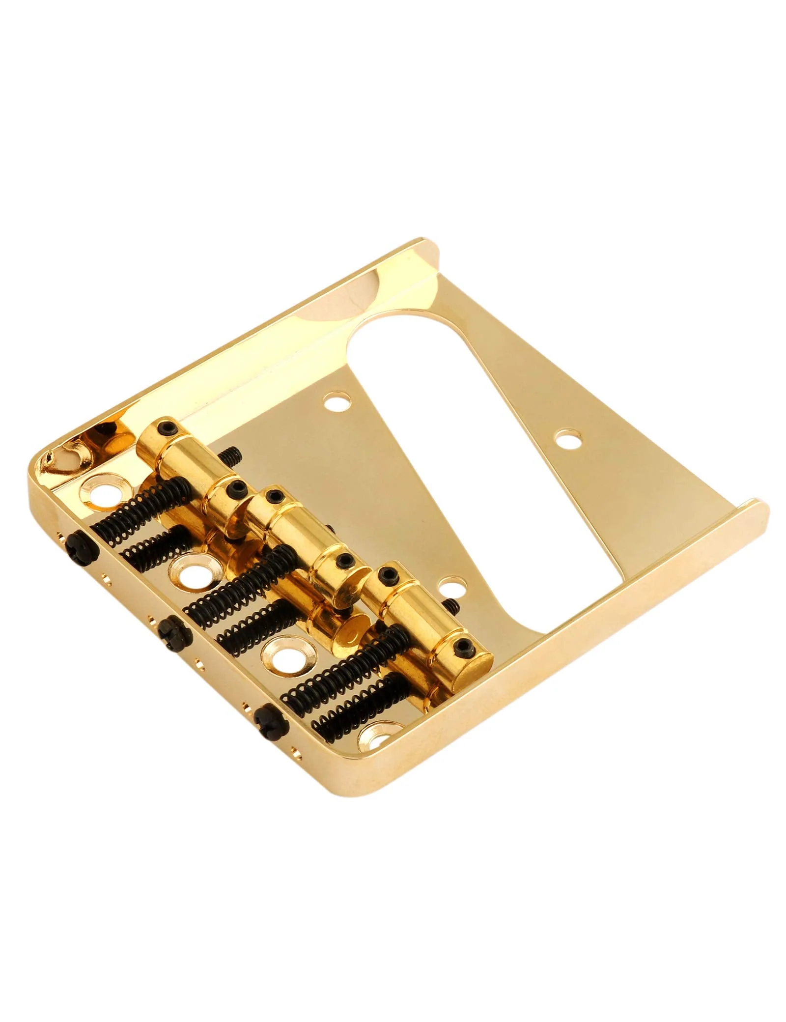 Rubatone Guitar Bridge Tailpiece 3Pcs Zinc Saddles Bridge Top or Bottom Load Ashtray Style for Vintage Tele Telecaster Style Electric Guitar Parts Gold. - Image 6