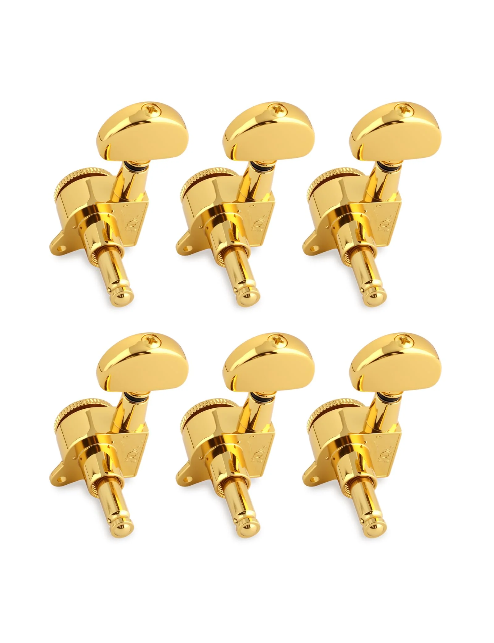 Rubatone Locking Guitar String Tuning Pegs Sealed Machine Heads Tuners Tuning Keys 6 In Line for Right Handed Electric Guitar or Acoustic Guitar Half Round Head Gold. - Image 3