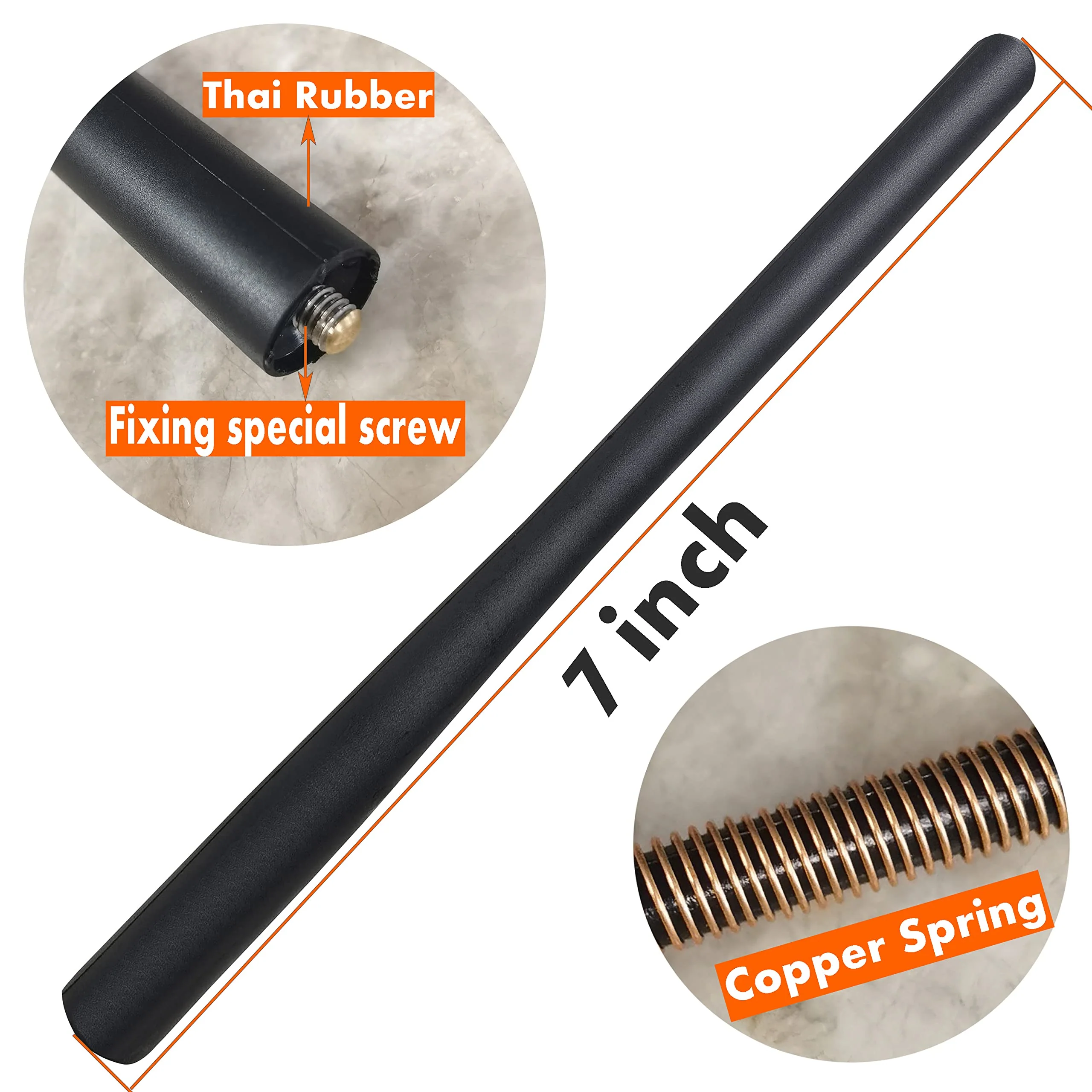 Rubber Antenna for Nissan Juke (2011-2017), Nissan Juke Antenna - 7 Inch Car Wash Proof, Internal Copper Coil Antenna Mast Replacement - Image 2