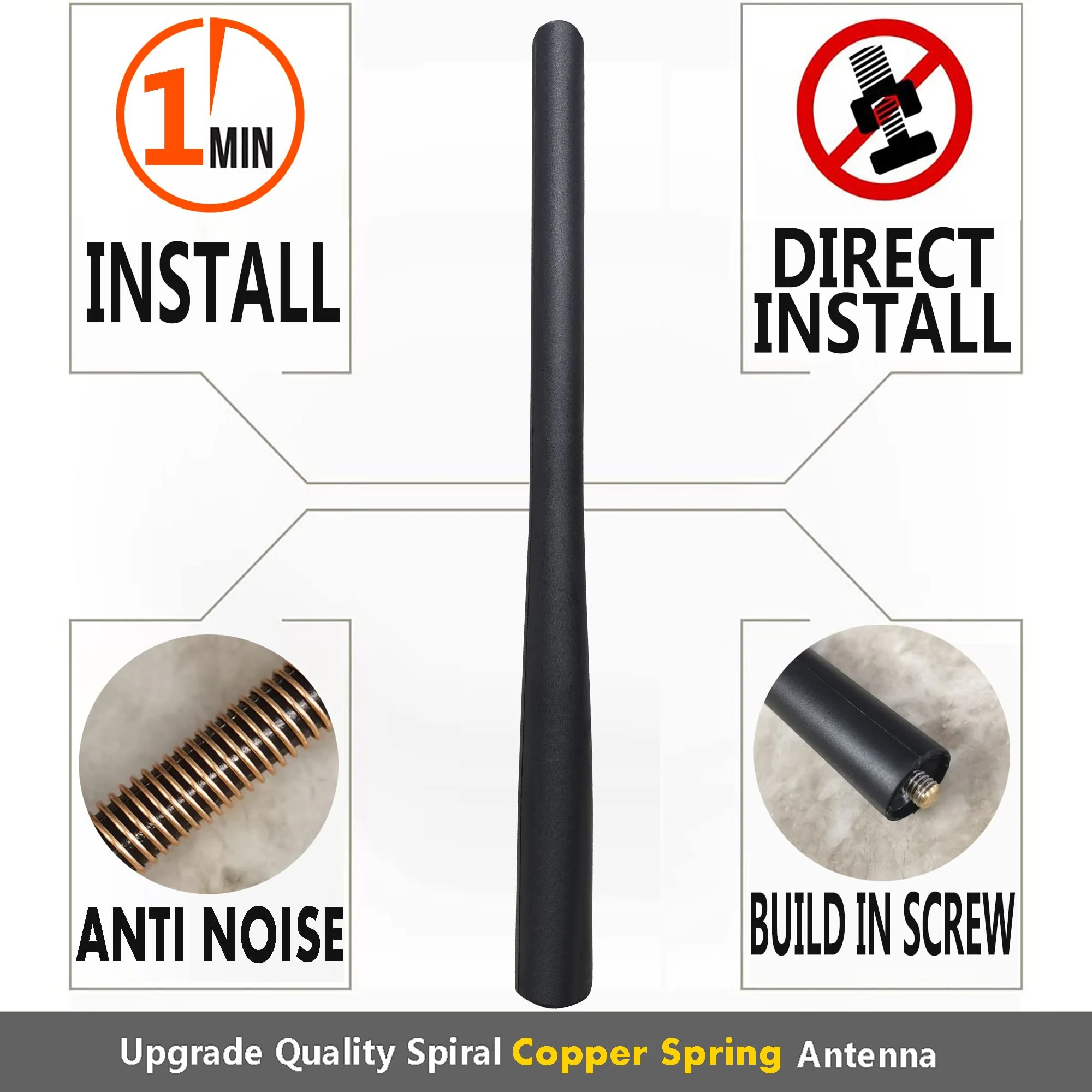 Rubber Antenna for Nissan Juke (2011-2017), Nissan Juke Antenna - 7 Inch Car Wash Proof, Internal Copper Coil Antenna Mast Replacement - Image 4