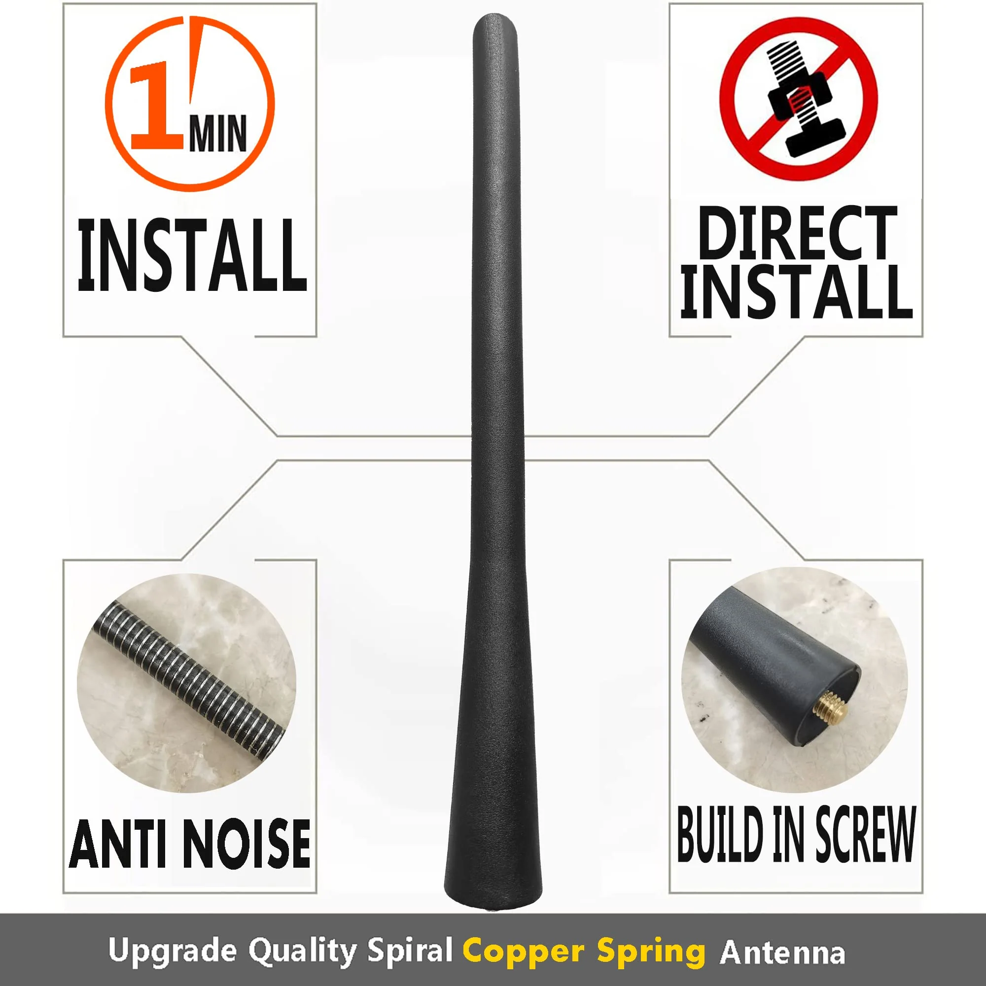 Rubber Antenna for Toyota Corolla (2003-2008), Toyota Corolla Antenna - 7 Inch Car Wash Proof, Internal Copper Coil Antenna Mast Replacement - Image 5