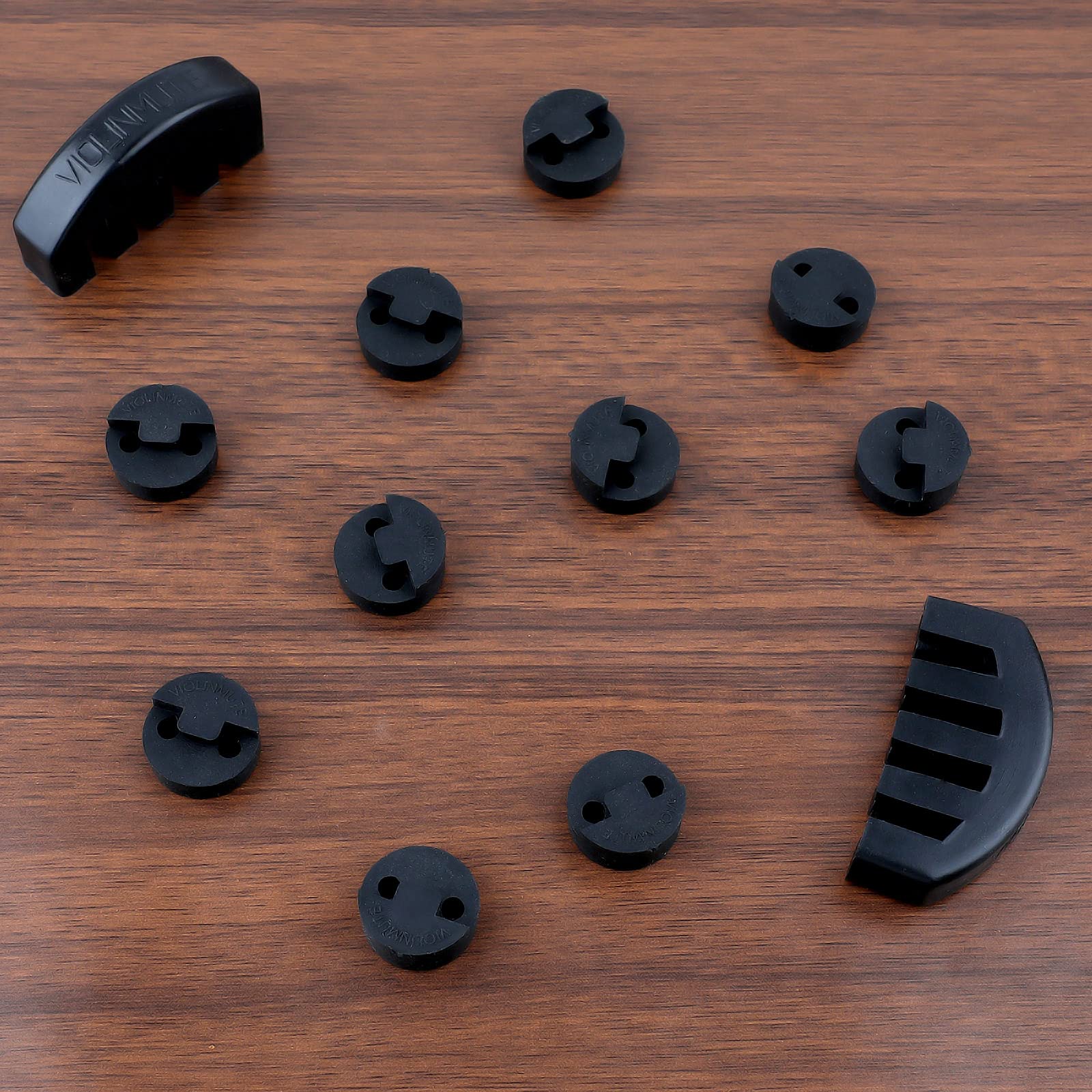 Rubber Violin Practice Mute Set, 10 Pack Round Tourte Style Mute for Violin and Small Viola & 2 Pack Claw Style 4/4 Violin Practice Mute,Ultra Practice Silencer(Black) Full Size Violin Mute Set1 - Image 4