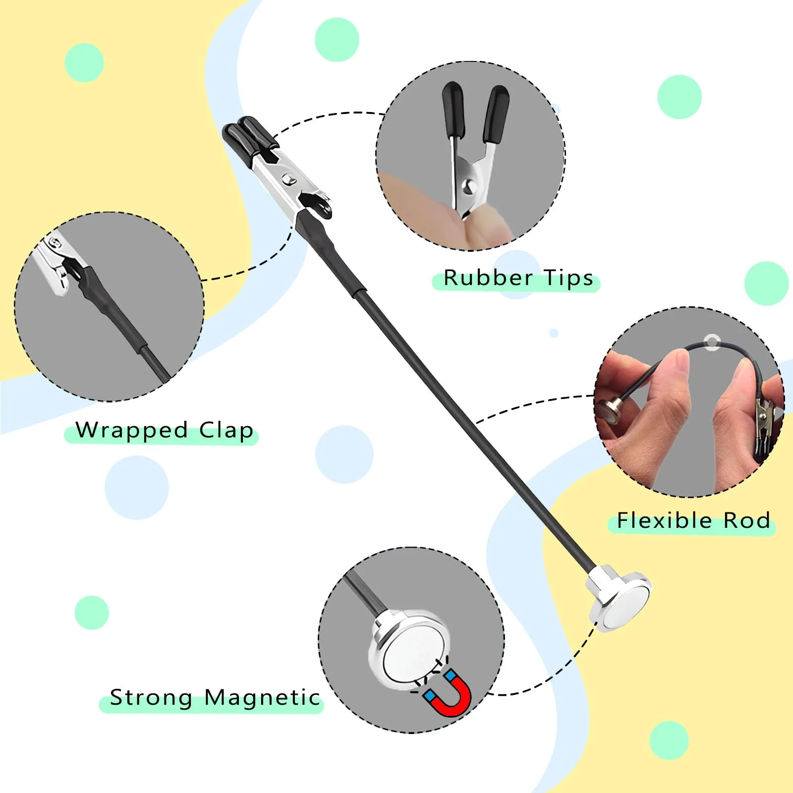 Ruimooto Professional Third Hand with Magnetic Base. 12 x Flexible Alligator Clips, 1 Brush and 1 Iron Box Base - Ideal for Soldering Aid, Model Making Accessories and Board Holder Mittel - Image 3