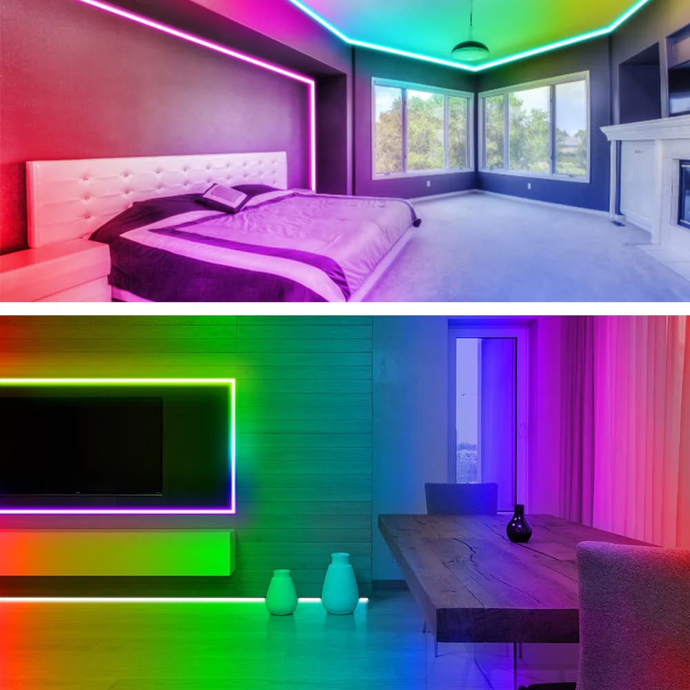 RUISHINE Battery Operated LED Strip Lights 32.8ft, Battery Powered Led Strip Lights for Bedroom Color Changing APP Remote, USB Led Lights for TV, Room, Kitchen, Party - Image 5