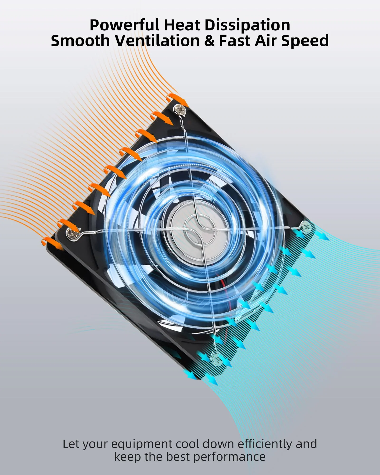 RUIZHI 120 mm Case Fan 12 V PC Fan - Computer Fan Adjustable Wind Speed, AC 220 V - 240 V Fan, 2750 RPM, Fan for PC Laptop, TV, Radio, Router, Single Row Fan 120mm×120mm×25mm - Image 4