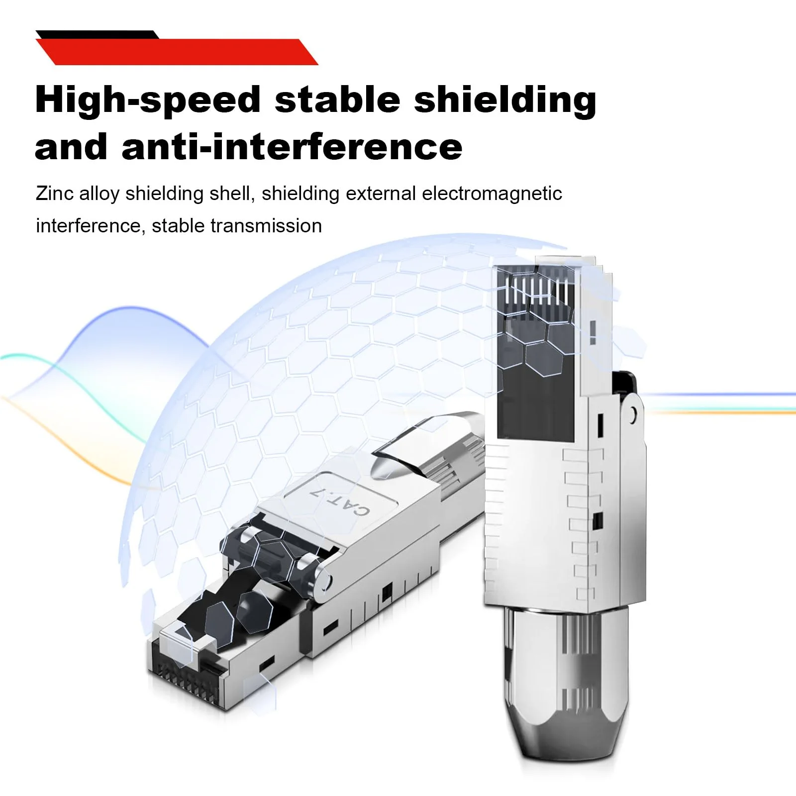 RUIZHI Pack of 8 10 Gbps RJ45 CAT7 Network Connectors LAN Connector Cat 7 Tool-free for Patch Cable Installation Cable CAT7 CAT6A - Image 6