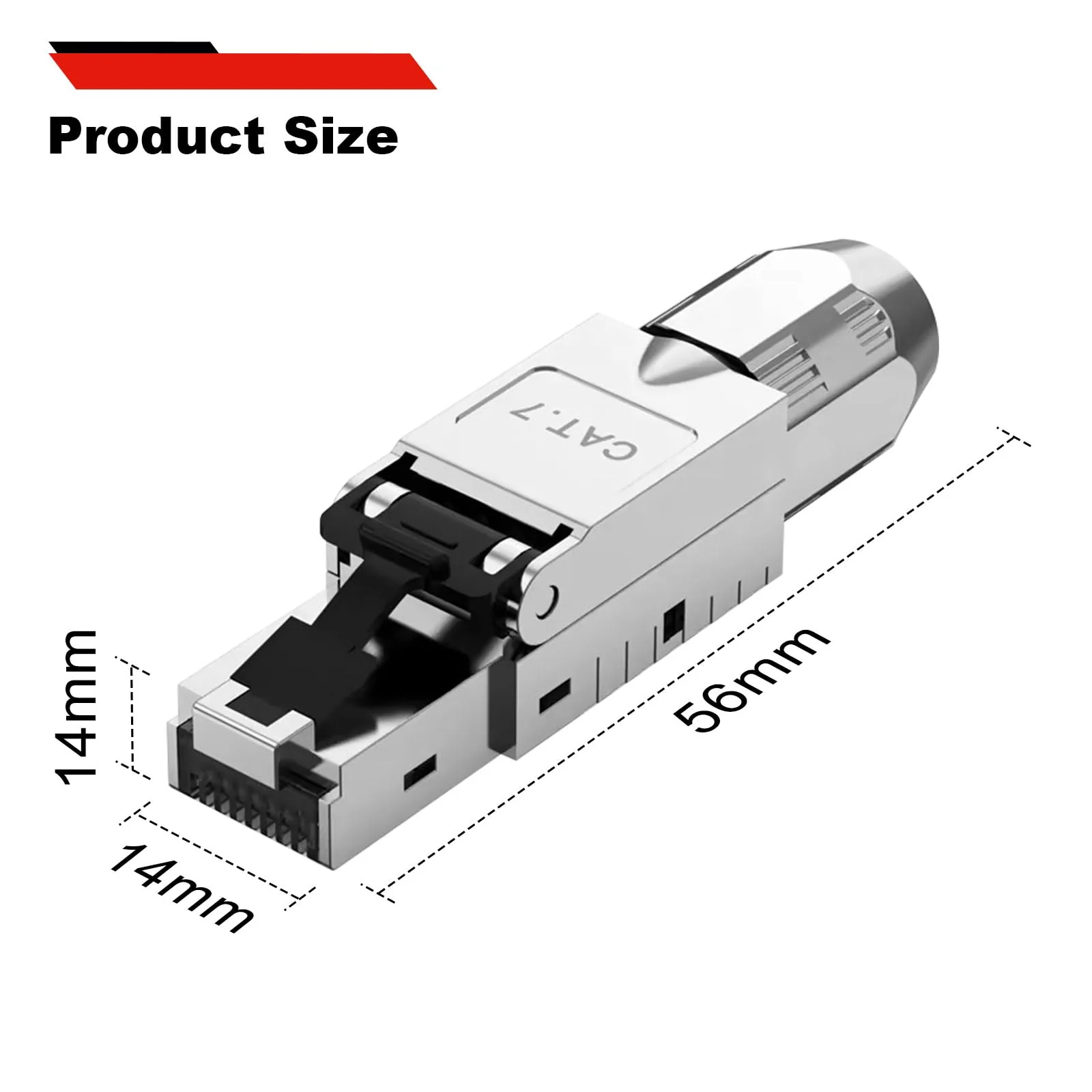 RUIZHI Pack of 8 10 Gbps RJ45 CAT7 Network Connectors LAN Connector Cat 7 Tool-free for Patch Cable Installation Cable CAT7 CAT6A - Image 7