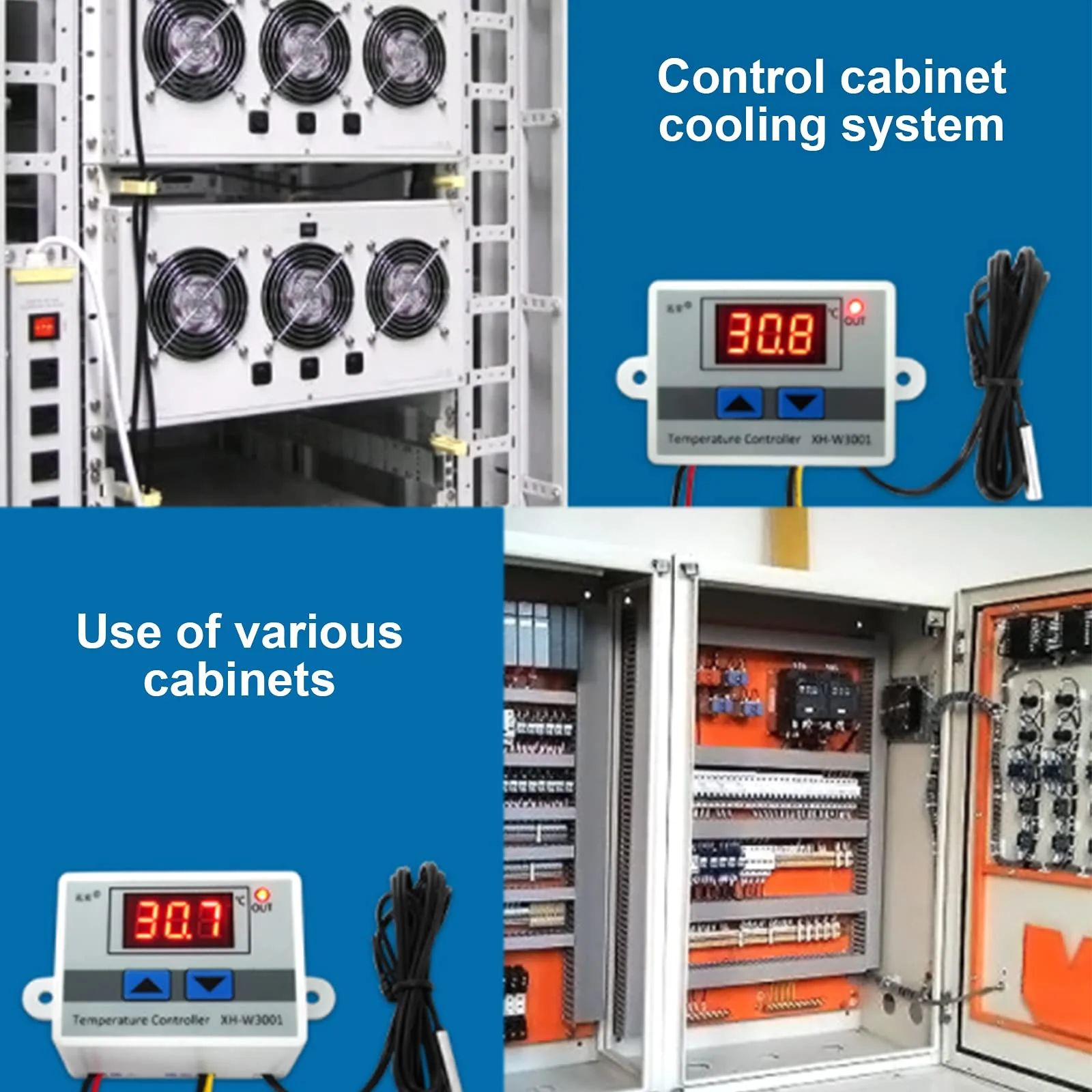 RUIZHI XH-W3001 Digital LCD Display Temperature Controller, DC 24V/240W Thermostat Switch with Waterproof Probe Microcomputer Thermostat - Image 7
