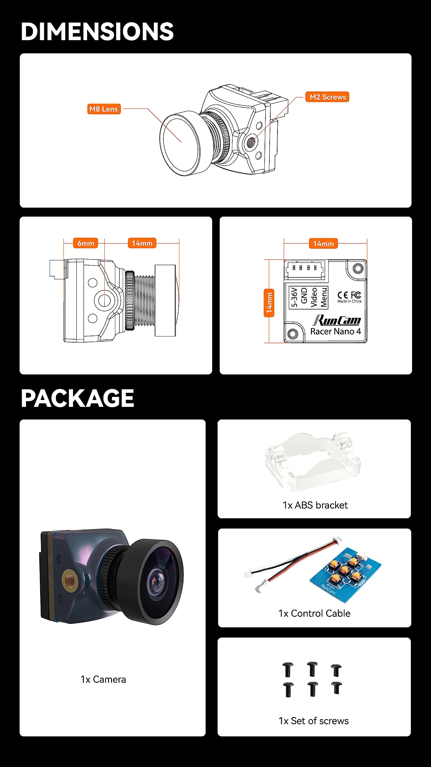 RunCam Racer Nano 4 FPV Camera - Waterproof 1200TVL All-Weather Racing Camera for FPV Racing Drone - Image 6