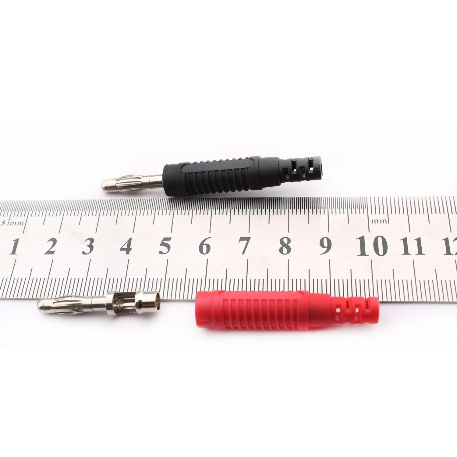 RUNCCI-YUN 10Pcs 4mm Banana plug Solder DIY Banana Plug Male Connectors Adapters for Multimeter Test Leads Probes(Black/Red) - Image 4