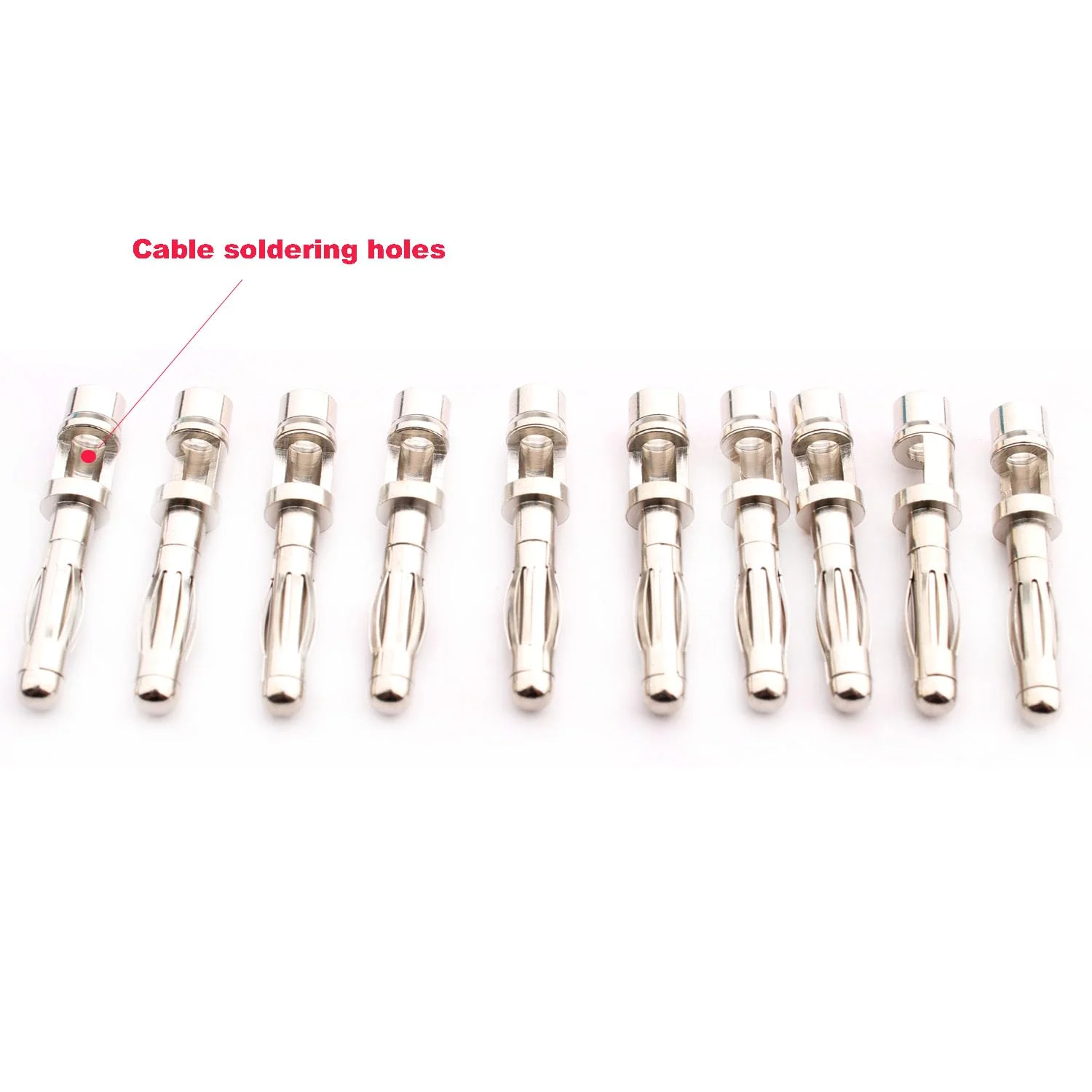 RUNCCI-YUN 10Pcs 4mm Banana plug Solder DIY Banana Plug Male Connectors Adapters for Multimeter Test Leads Probes(Black/Red) - Image 5
