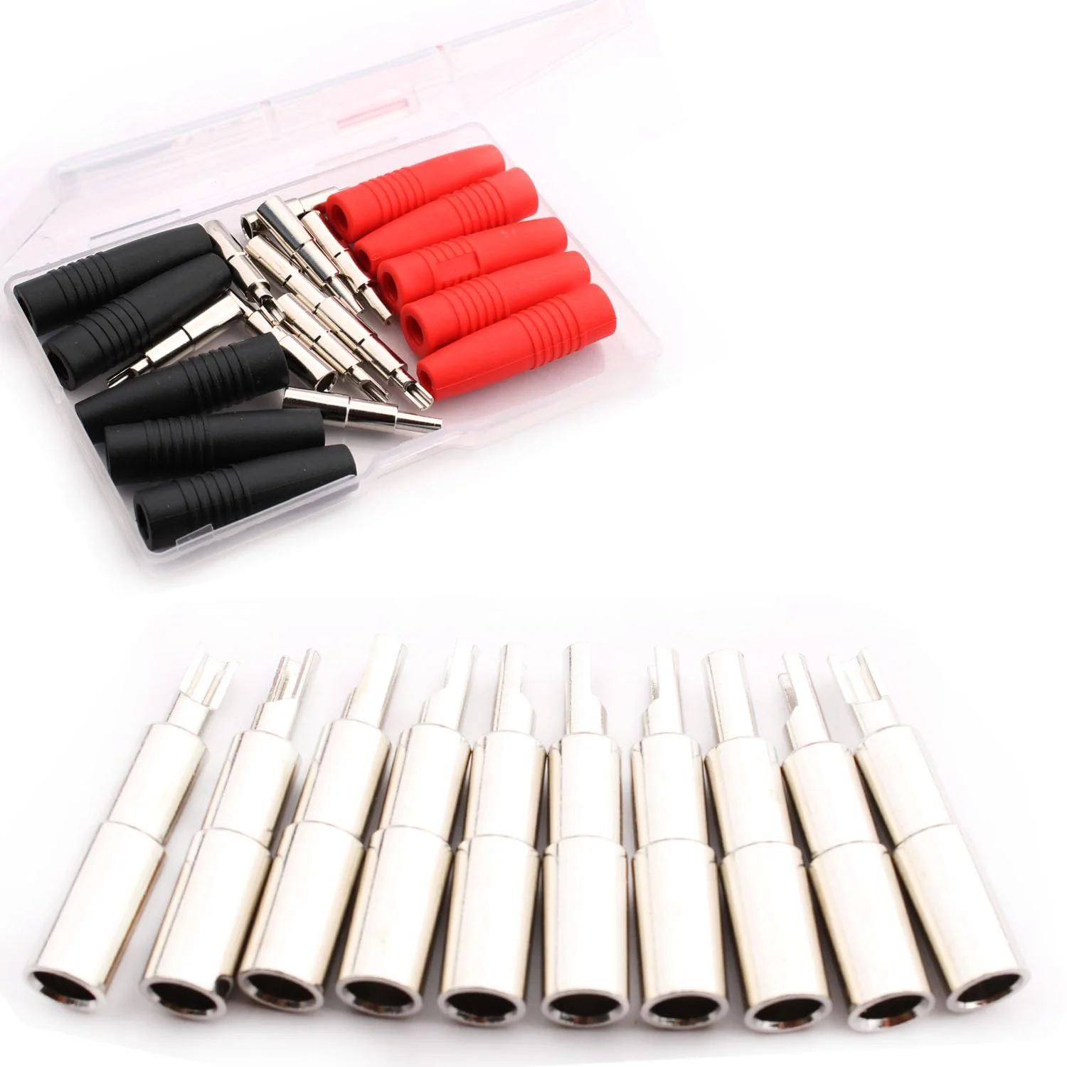 RUNCCI-YUN 10Pcs Insulated Female Banana Plug Solder Banana Plugs socket for Male Banana Plug Cable Connector（Black/Red） - Image 2