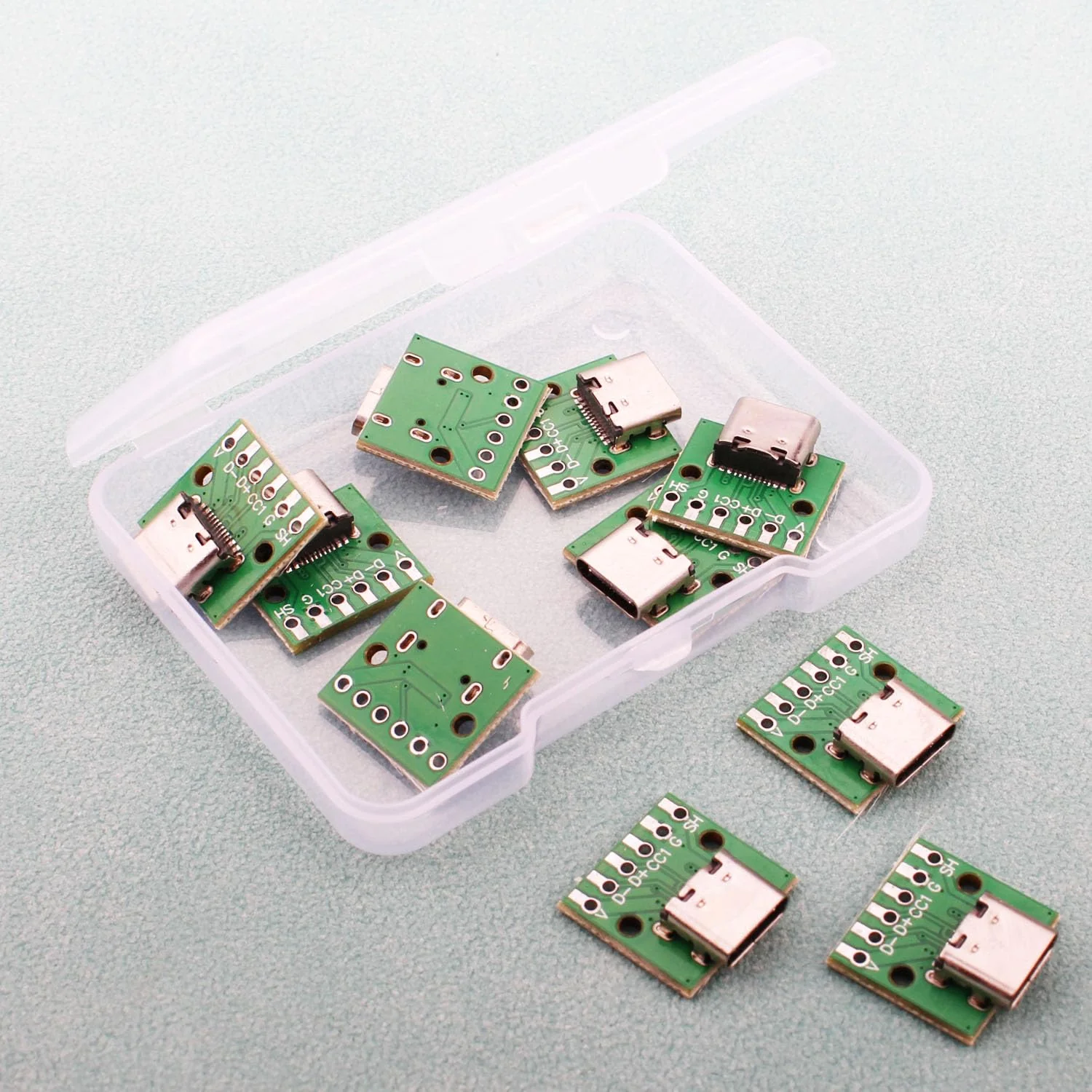 RUNCCI-YUN Pack of 10 USB C Breakout Board to DIP PCB Adapter Breakout Test Board Solder Socket 2.54 mm Pitch 16 Pin 3.1 Type C to 6P DIY Converter - Image 6