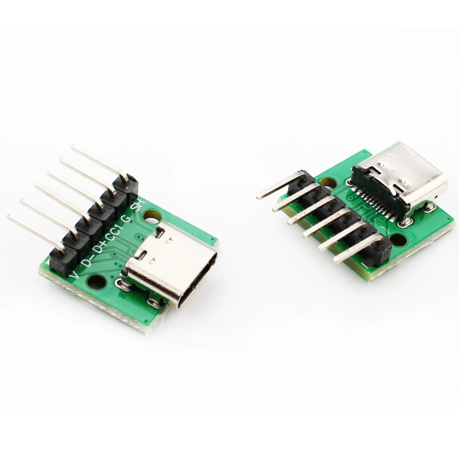 RUNCCI-YUN Pack of 10 USB C Breakout Board to DIP PCB Adapter Breakout Test Board with Curved, Pin 2.54 mm Pitch, 16 Pin 3.1 Type C to 6P DIY Converter - Image 3