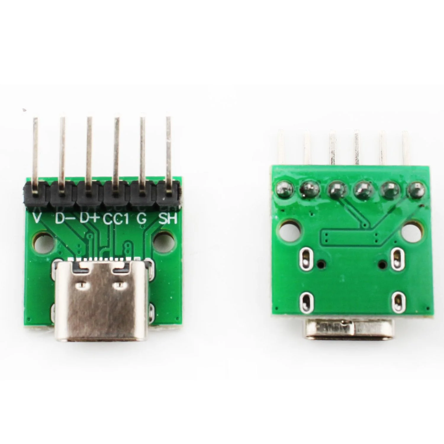 RUNCCI-YUN Pack of 10 USB C Breakout Board to DIP PCB Adapter Breakout Test Board with Curved, Pin 2.54 mm Pitch, 16 Pin 3.1 Type C to 6P DIY Converter - Image 4