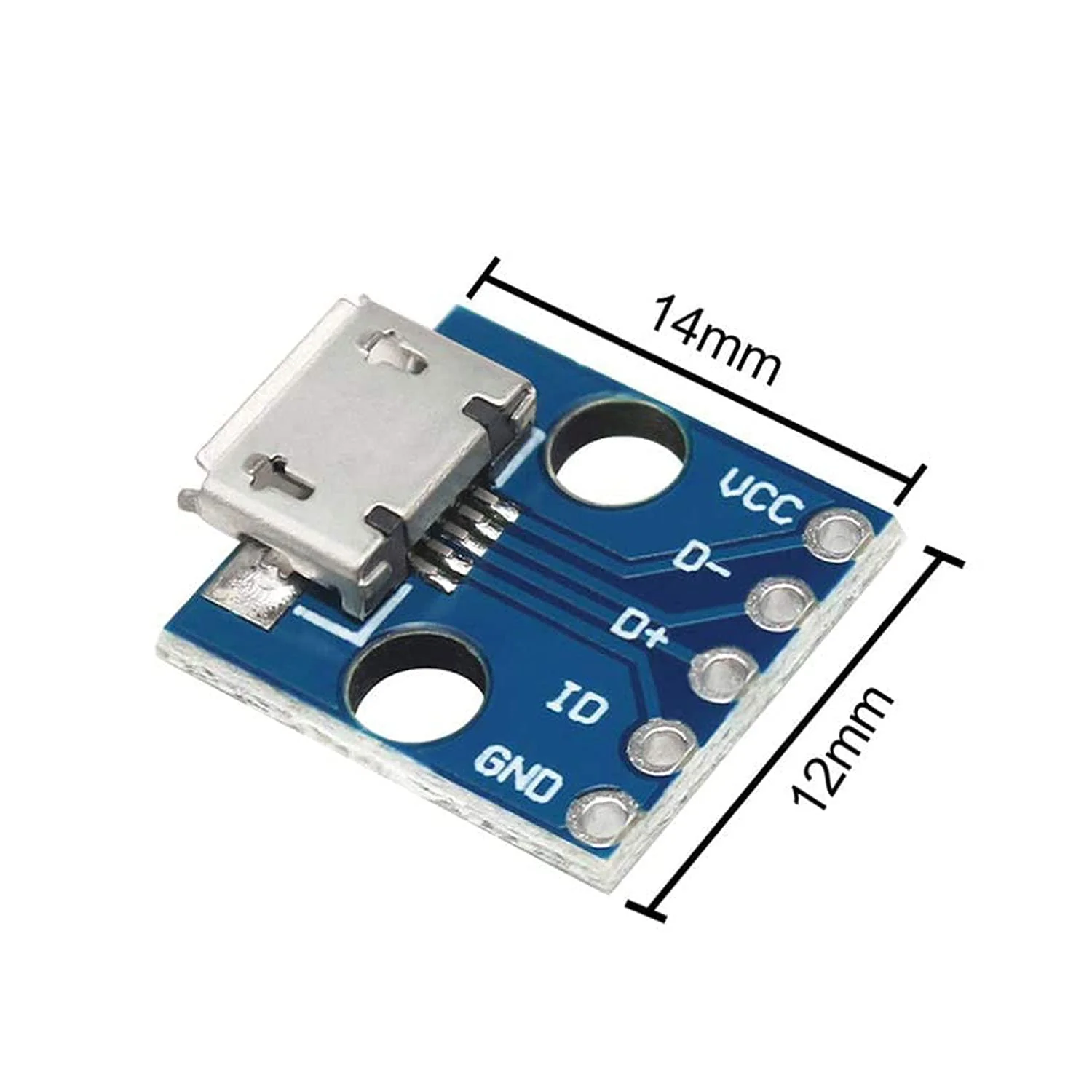 RUNCCI-YUN Pack of 20 USB to DIP Adapters, 2.54 mm Micro USB Socket, 5-Pin B-Type, PCB Converter Module Board, for DIY USB Power Supply/Breadboard - Image 7