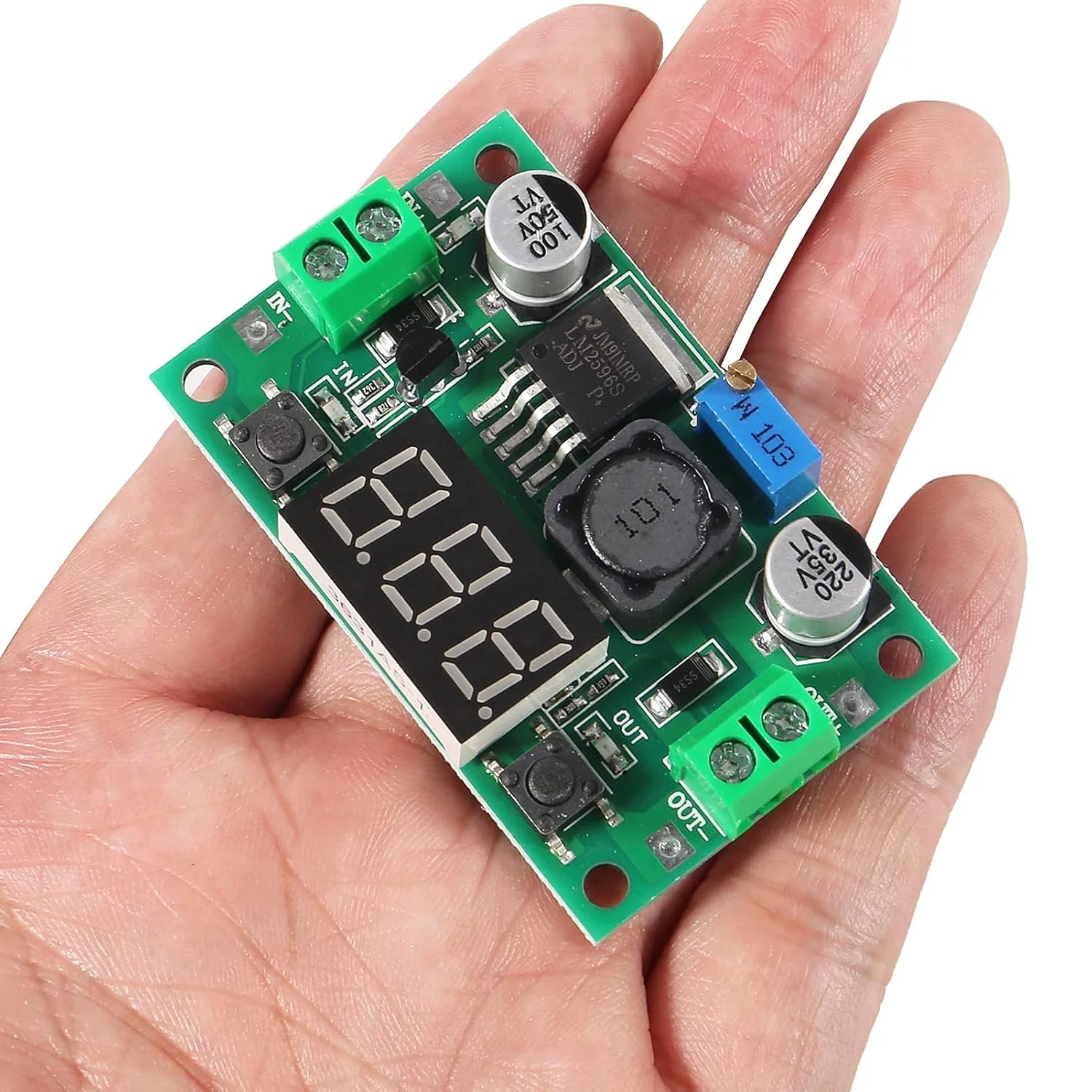 RUNCCI-YUN Set of 2 Adjustable DC Step Down Power Supply Converter, 4-40V Input to 1.25-37V Output Voltage Regulator with LED Voltmeter for DIY Arduino - Image 6