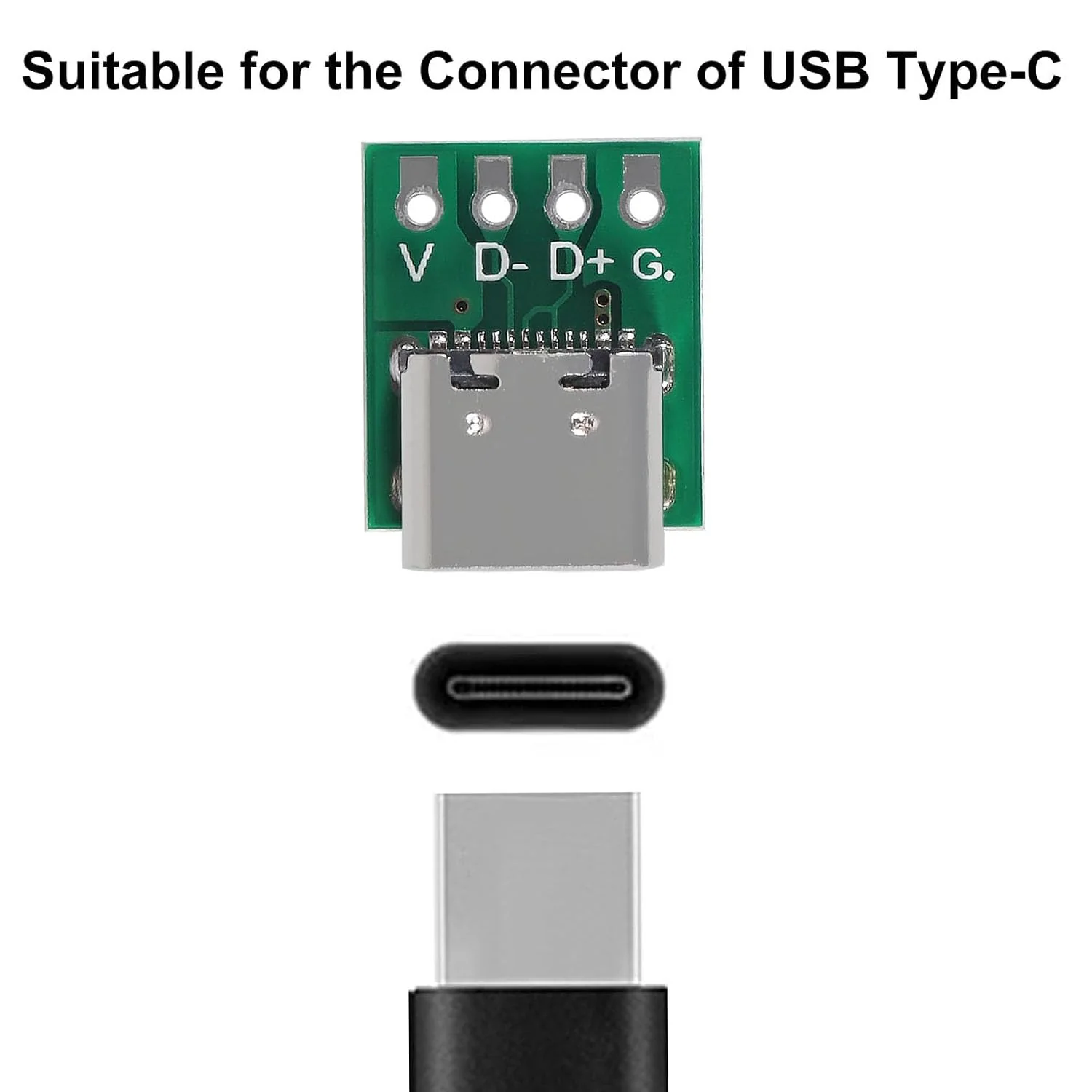 RUNCCI-YUN USB 3.1 Type C Male Board, USB Type C Breakout Board, Soldering Adapter Socket Plug with PCB Converter Board, DIY Serial Breakout Connector for Data Cable, Wire, Cable Transfer, Pack of 20 - Image 4