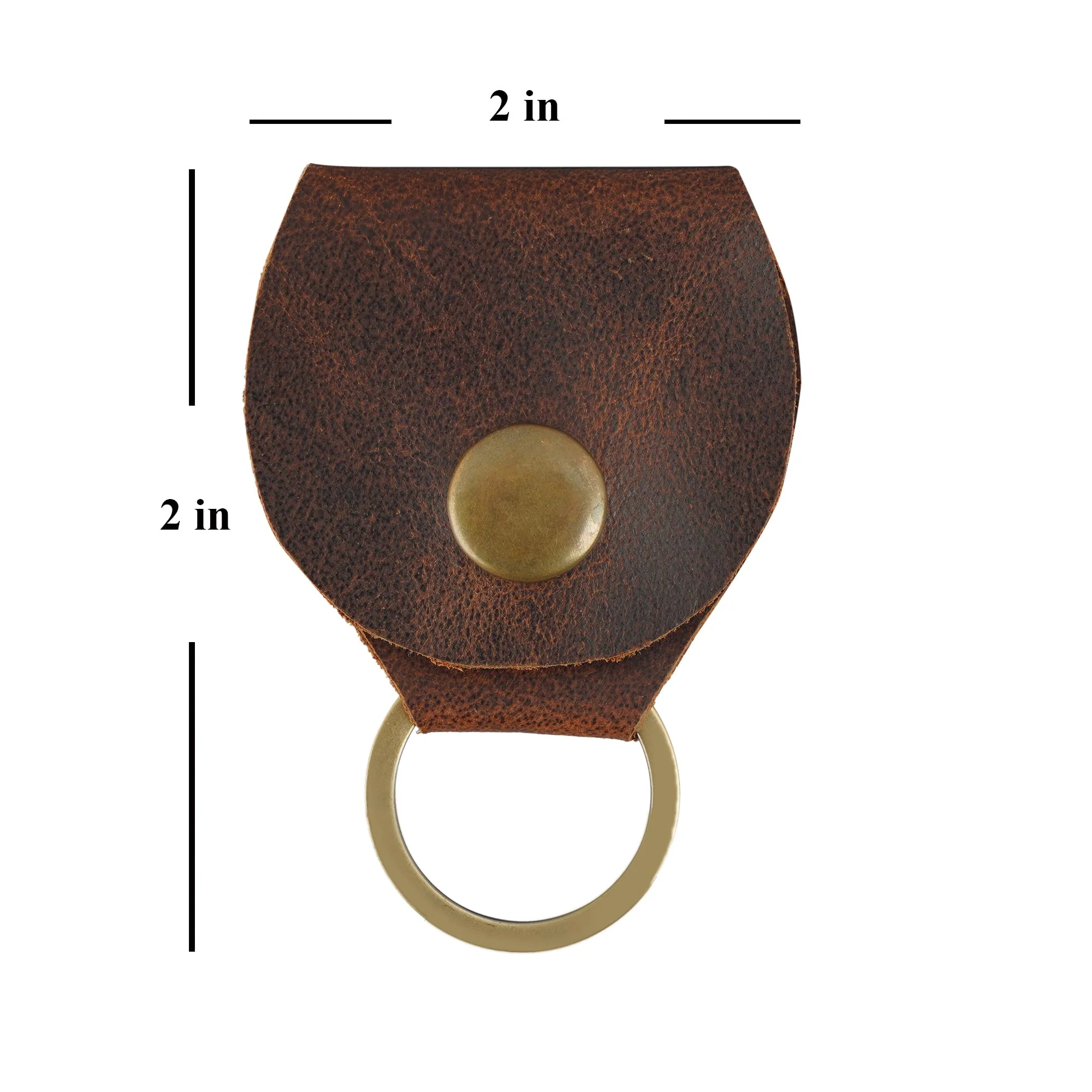 Rustic Leather Guitar Pick Holder, Keychain Key Organizer, Handmade :: Brown - Image 5