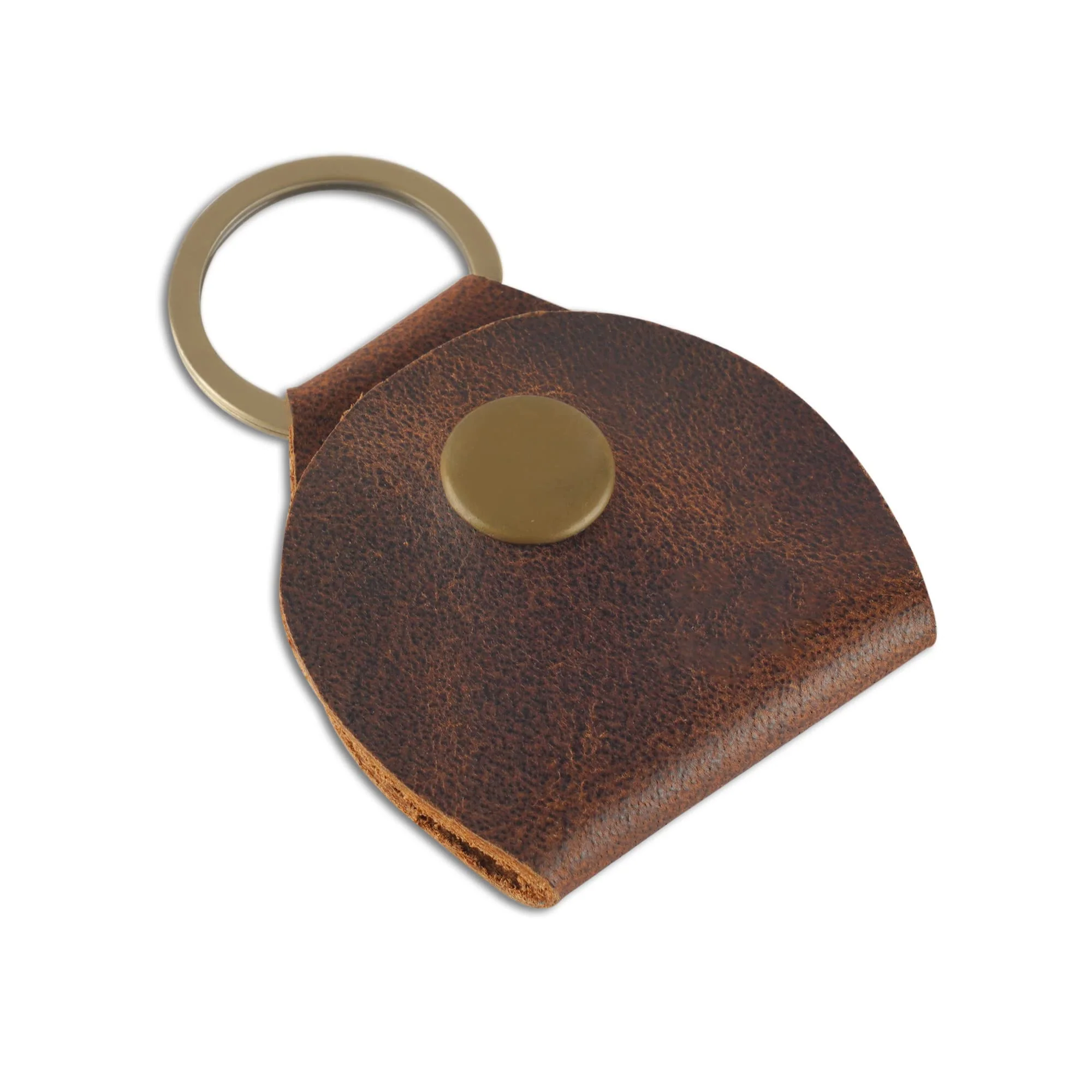 Rustic Leather Guitar Pick Holder, Keychain Key Organizer, Handmade :: Brown - Image 6