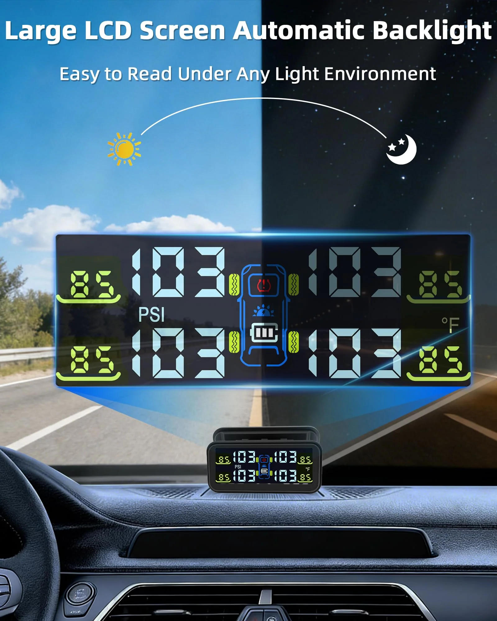 RV Tire Pressure Monitoring System, USB/Solar TPMS with 6 All-Metal Sensors, Repeater, tire Pressure Sensor, 6 Alarm Modes, 66ft Range, 0-130PSI for RV/Truck/SUV/Towing Medium Trailer TY102 TY102 - 6 Sensors+Repeater - Image 7