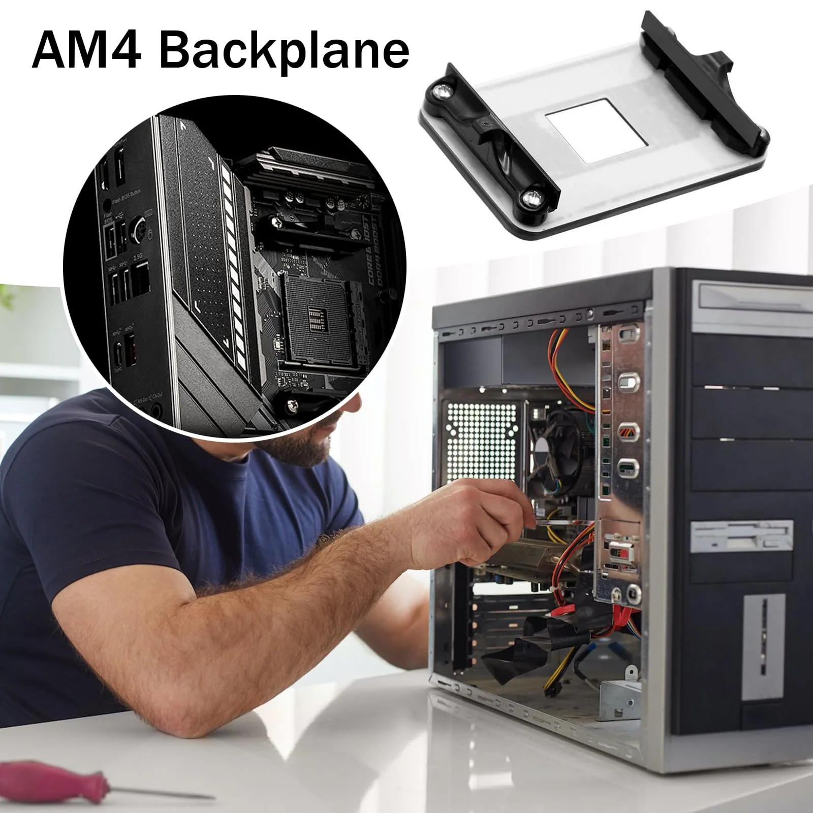 Ryaupy AM4 Backplate CPU Cooler - Heatsink Holder with Screws - Computer Heatsink Back Plate Compatible with AMD B350 X370 A320 X470 - Image 5