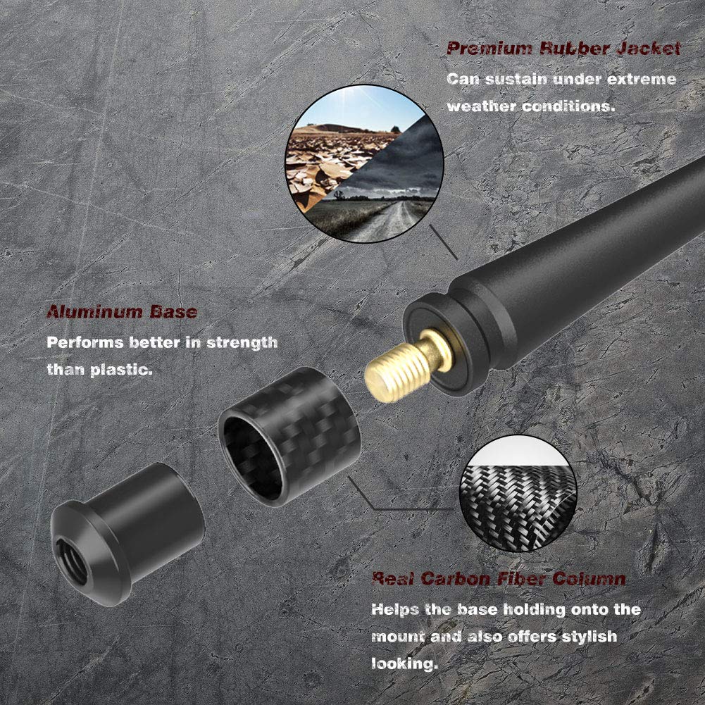 RYDONAIR Short Antenna Compatible with Toyota Tundra 2014+ & Toyota Tacoma 1995+, Internal Copper Coil for Enhanced Reception, 13 inches Flexible Rubber Antenna Replacement Toyota Tundra 2014+ & Toyota Tacoma 1995+ - Image 3