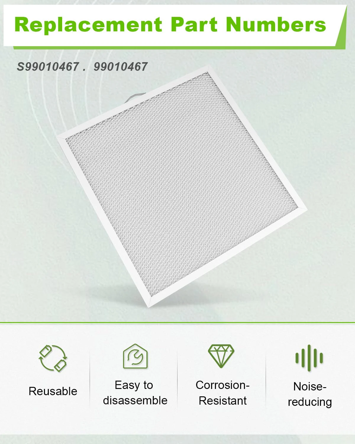 S99010467 99010467 Range Grease Hood Filter Replacement for Broan BXT1 Nutone AR1 Series, 11.5 x 11.5 x 0.38 Inches, Aluminum, 1 Pack - Image 5
