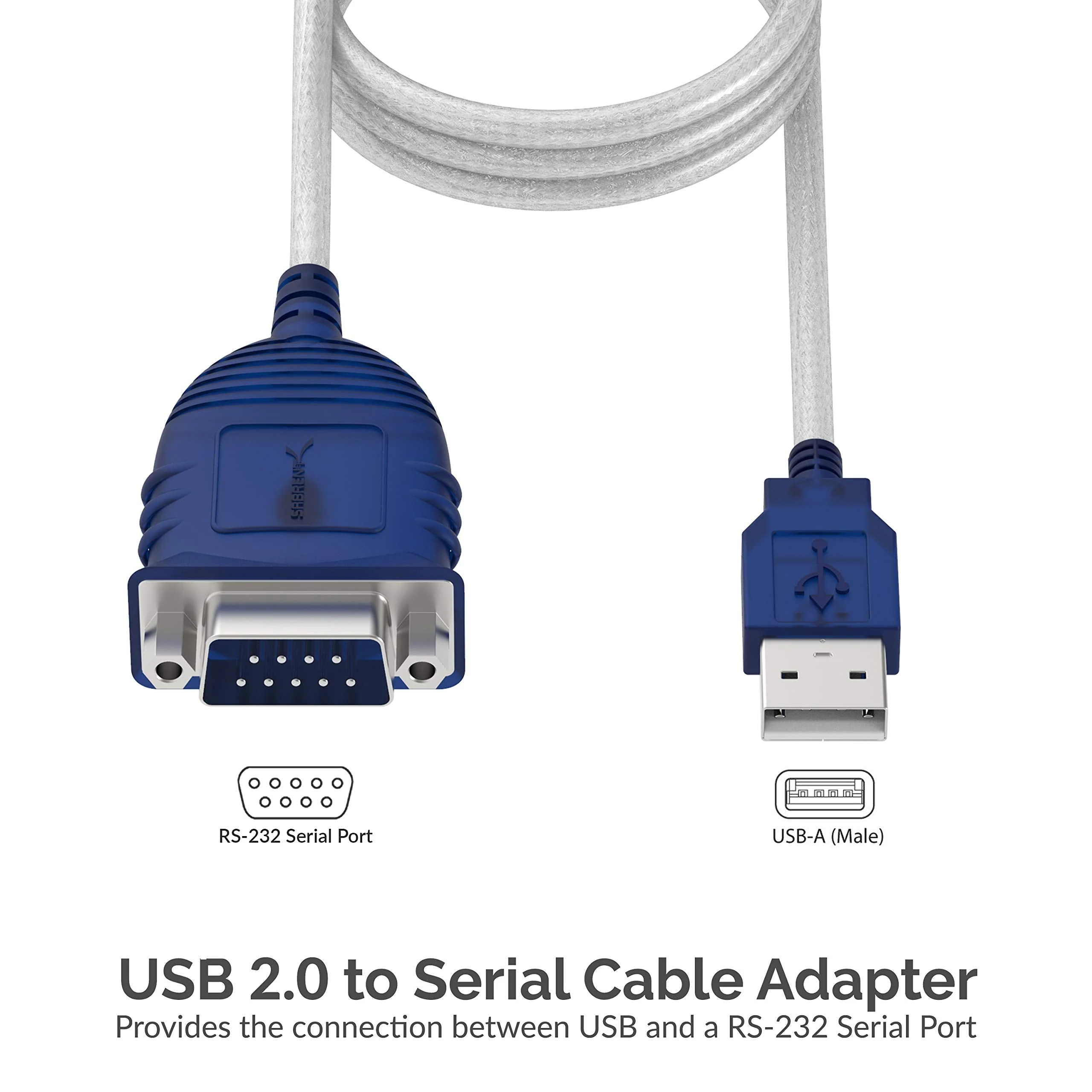 SABRENT USB 2.0 to Serial (9-Pin) DB-9 RS-232 Converter Cable, Prolific Chipset, HEXNUTS -, [Windows 10/8.1/8/7/VISTA/XP, Mac OS X 10.6 and Above] 2.5 Feet (CB-DB9P) 2.5 FT - Image 2