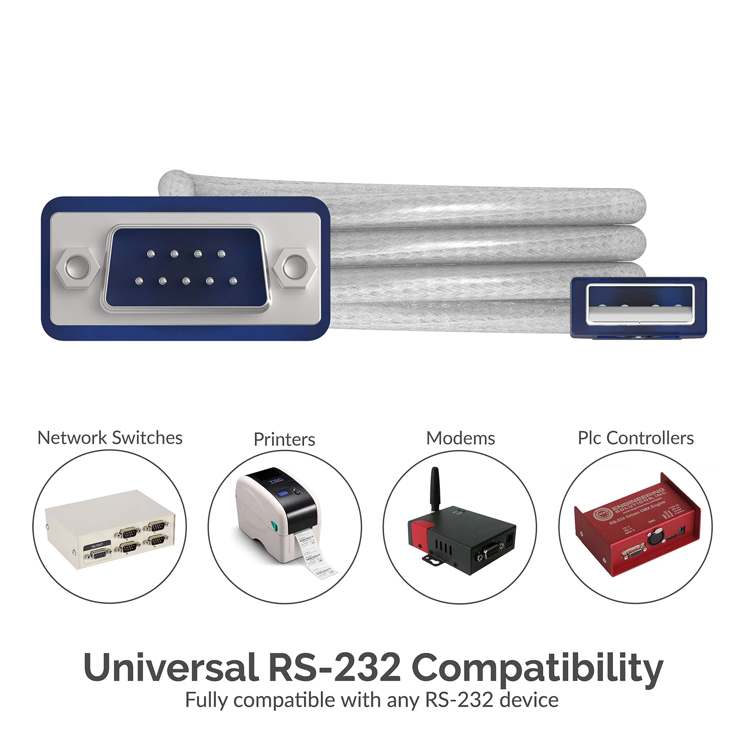 SABRENT USB 2.0 to Serial (9-Pin) DB-9 RS-232 Converter Cable, Prolific Chipset, HEXNUTS -, [Windows 10/8.1/8/7/VISTA/XP, Mac OS X 10.6 and Above] 2.5 Feet (CB-DB9P) 2.5 FT - Image 3