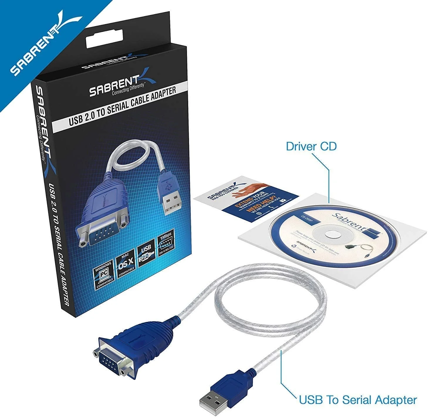 SABRENT USB 2.0 to Serial (9-Pin) DB-9 RS-232 Converter Cable, Prolific Chipset, HEXNUTS -, [Windows 10/8.1/8/7/VISTA/XP, Mac OS X 10.6 and Above] 2.5 Feet (CB-DB9P) 2.5 FT - Image 9