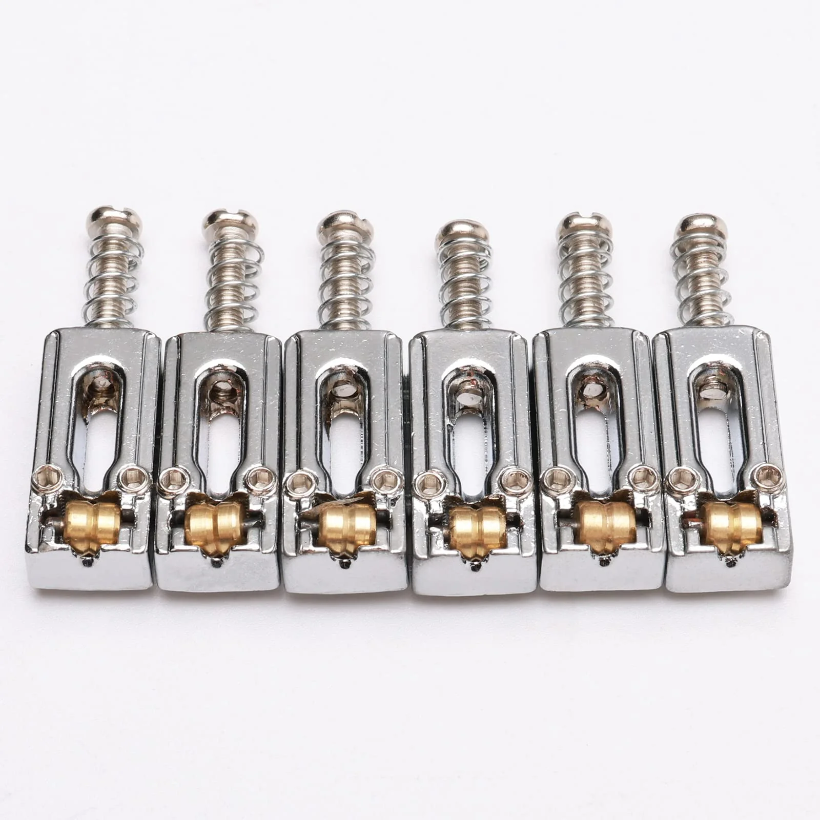 Saddle for Electric Guitar, 6 Roller Ball Bridge Saddles for Fender Strat Tele Electric Guitar (6 Pack, Silver) - Image 3