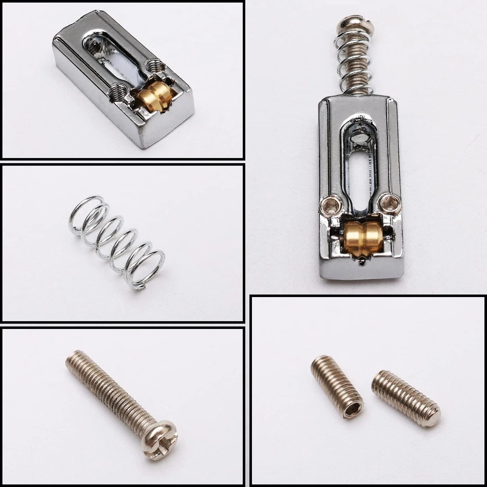 Saddle for Electric Guitar, 6 Roller Ball Bridge Saddles for Fender Strat Tele Electric Guitar (6 Pack, Silver) - Image 4