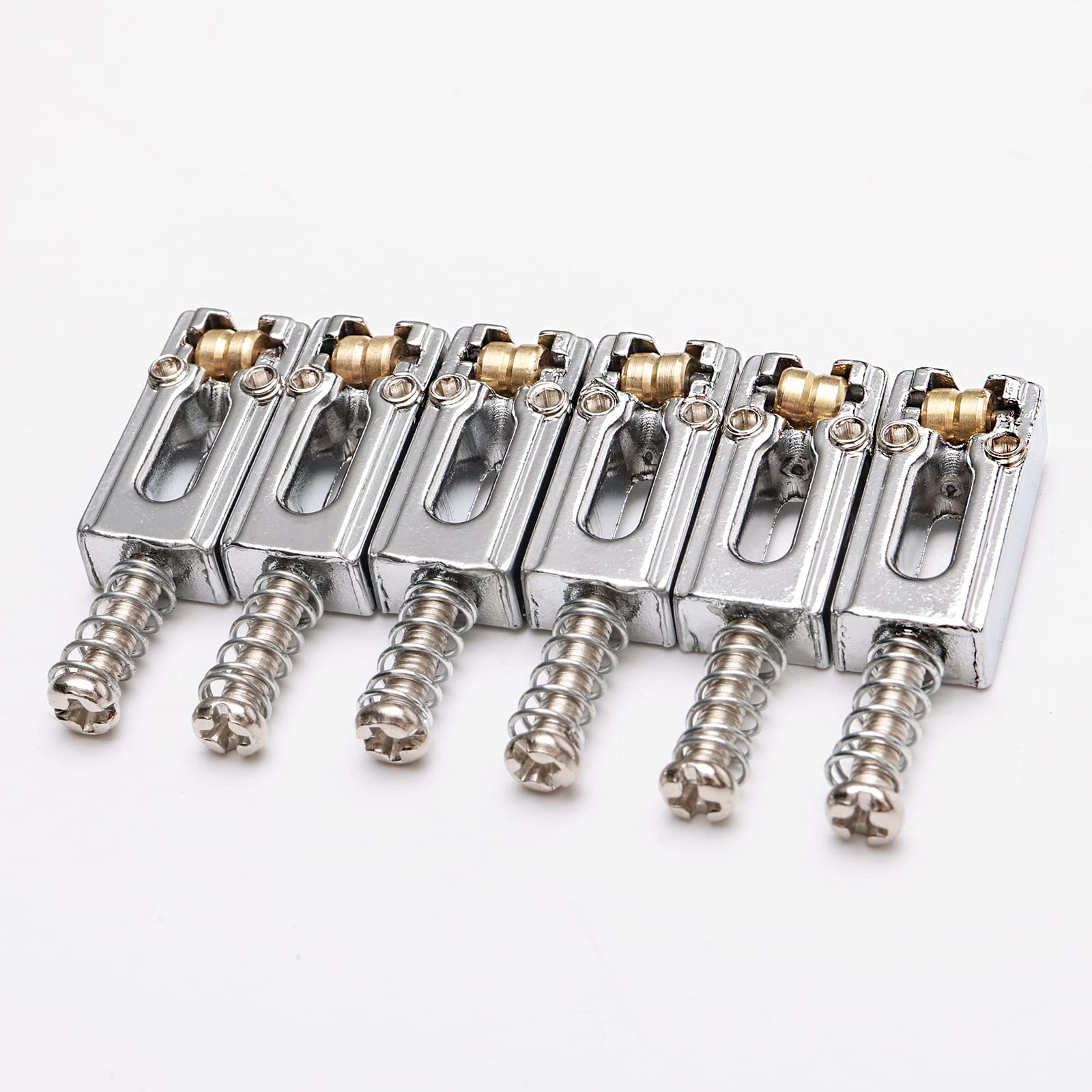 Saddle for Electric Guitar, 6 Roller Ball Bridge Saddles for Fender Strat Tele Electric Guitar (6 Pack, Silver) - Image 5