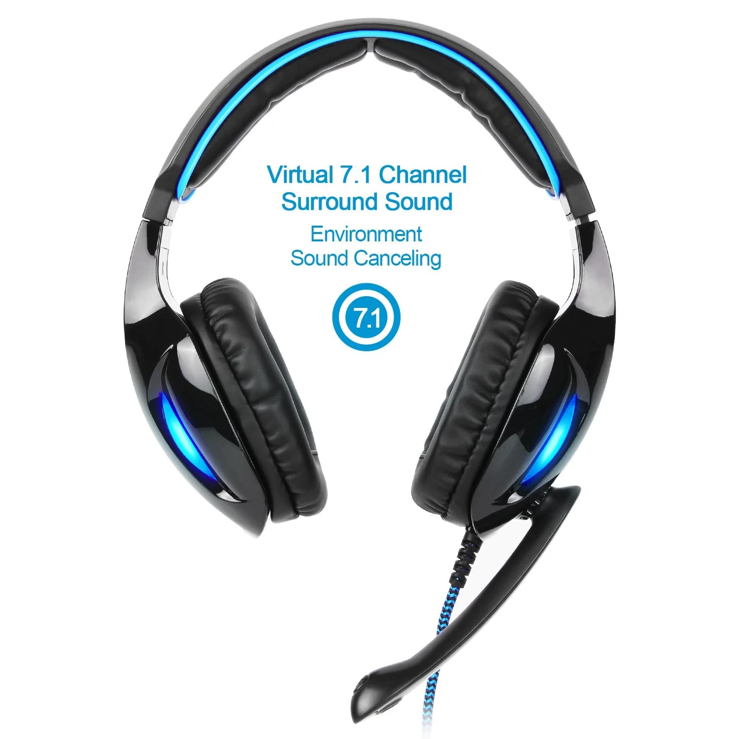 SADES SA902 7.1 USB Surround Sound PC Headsets Over-Ear Gaming Headphones with Microphone LED Light - Image 4