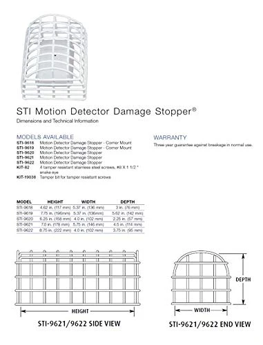 Safety Technology International, Inc. STI-9621 Motion Detector Damage Stopper Steel Wire Cage for PIRs, Approx. 7" x 5.75" x 4.5" - Image 3