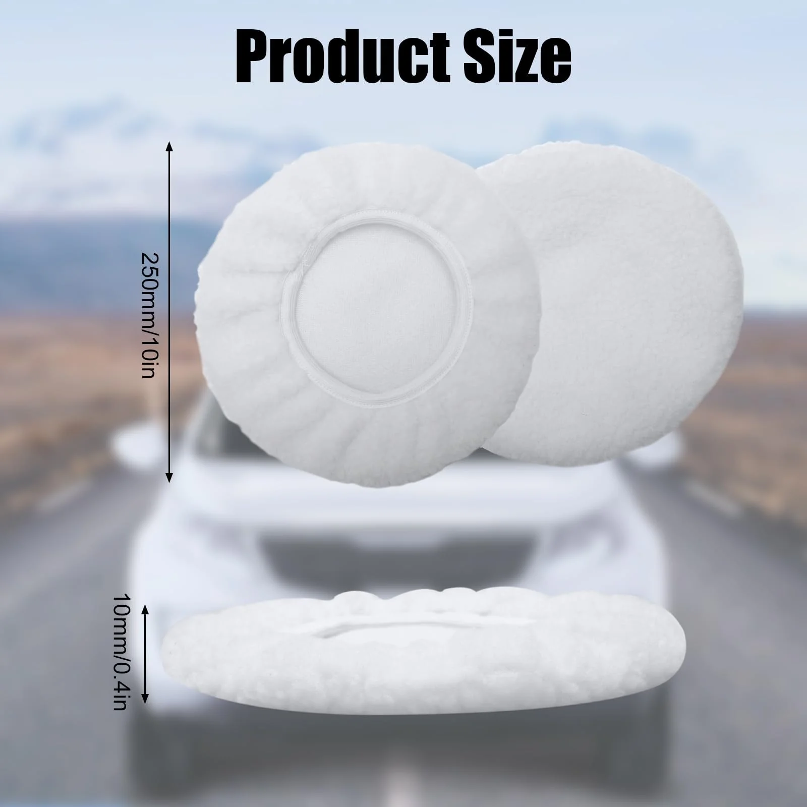 Samamoca Set of 4 Lambswool Polishing Hoods, Car Polishing Hoods Set, for Einhell Cordless Car Polishing Machines Ce-Cb 18/254 Li, Cc-Po 90, for 220 mm - 250 mm Polishing Machines, Car Polishing Hood - Image 6