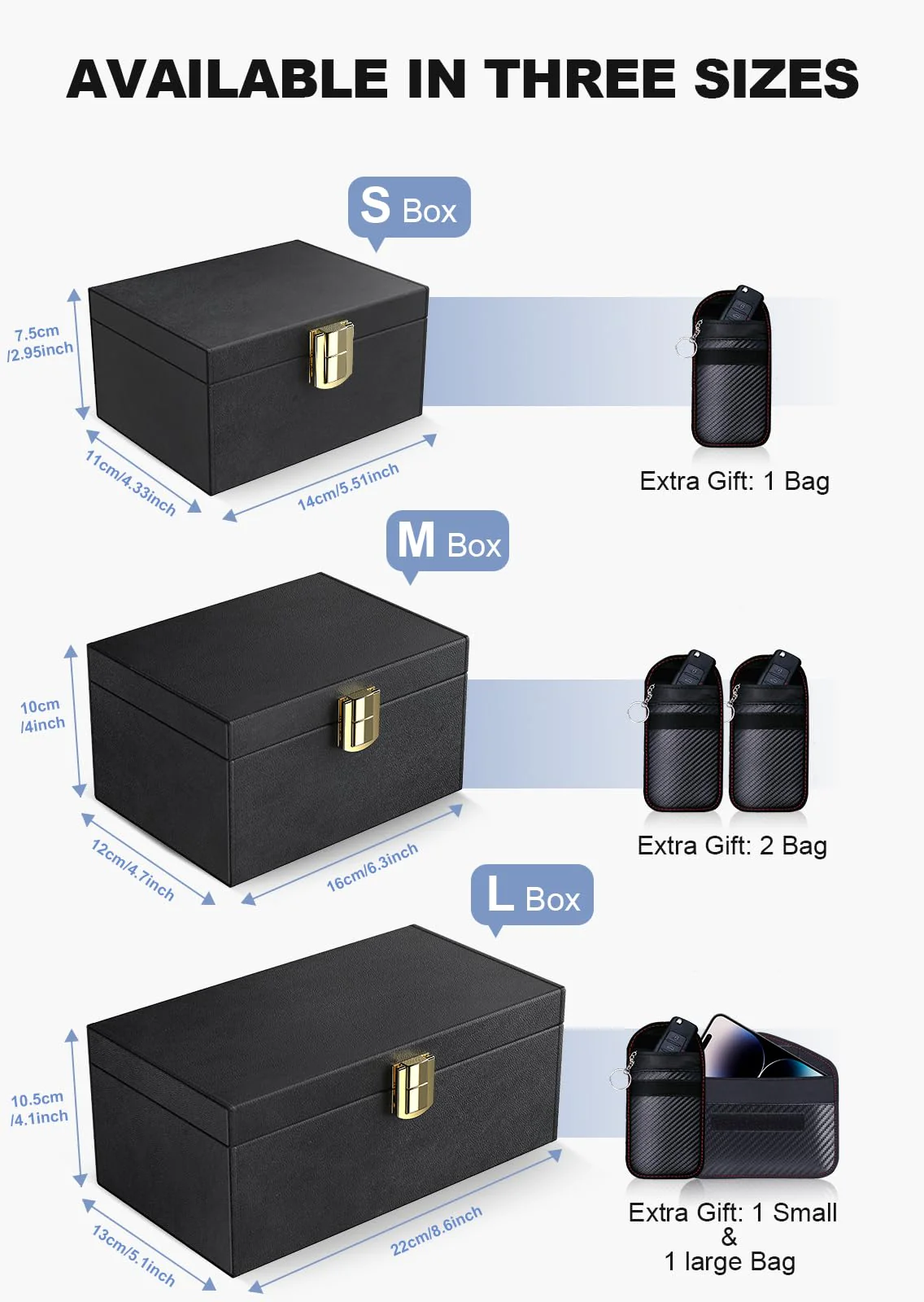 Samfolk Faraday Box with Faraday Bags for Car Keys, Car Key Signal Blocking Box, Keyless Entry Car Key Safe Protector Anti-Theft Shielding Cage (Small) Small - Image 7
