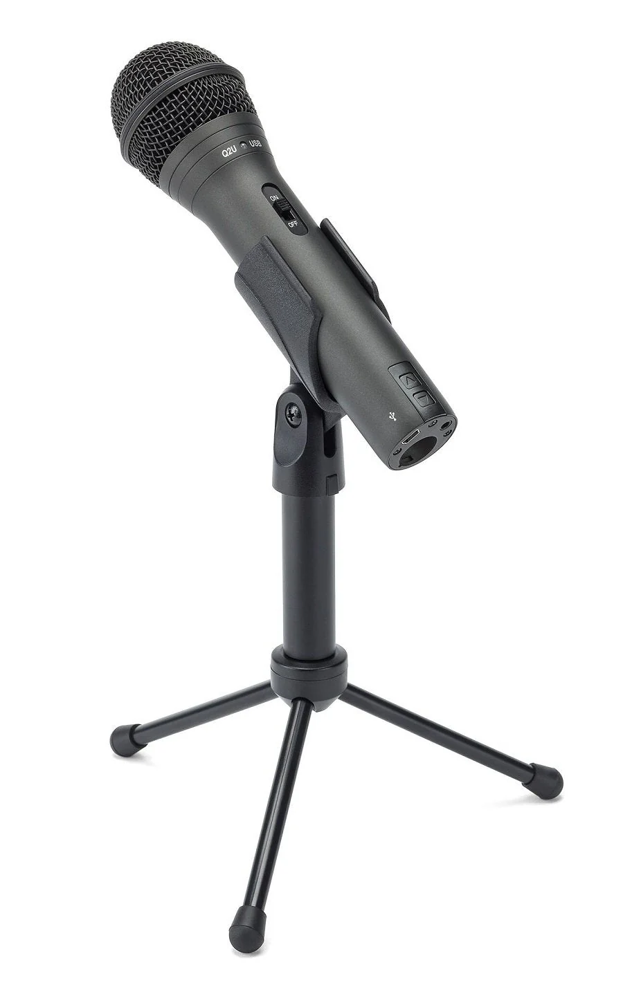 Samson Q2U USB/XLR Dynamic Microphone Recording and Podcasting Pack (Black) Grey - Image 2