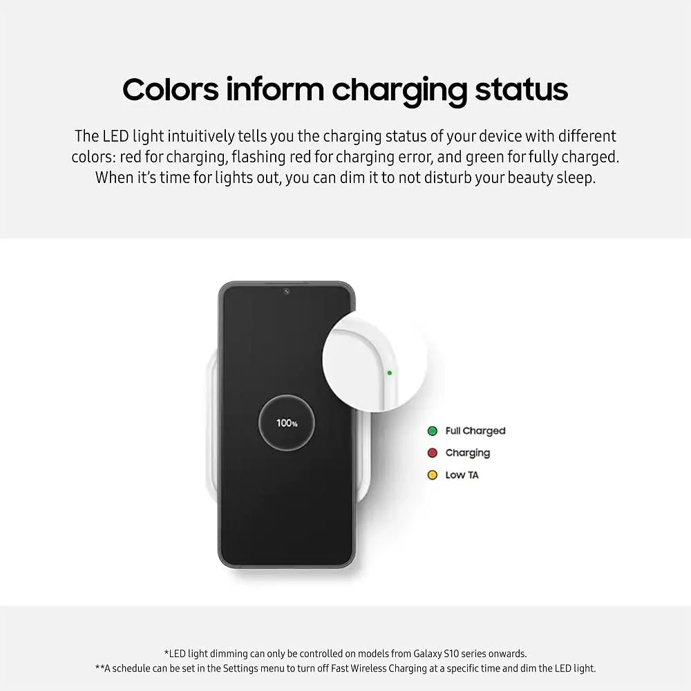 Samsung 15W Wireless Charger Single, Cordless Super Fast Charging Pad for Galaxy Phones and Devices, Compact Design, LED Indicator, USB C Cable Included, 2022, US Version, Grey Single Pad - Image 5