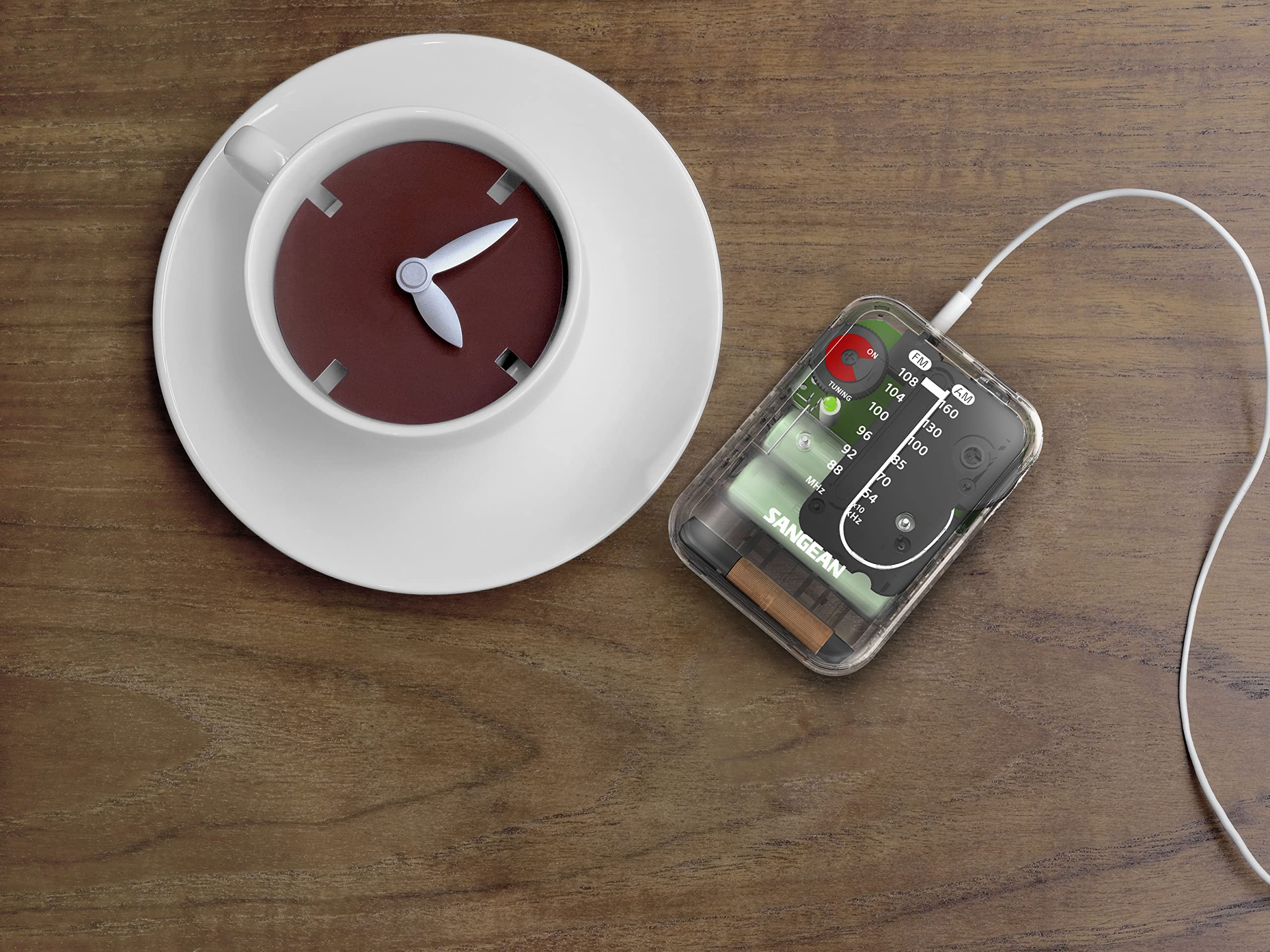Sangean SR-32CL AM/FM Pocket Analog Radio (Clear) - Image 3