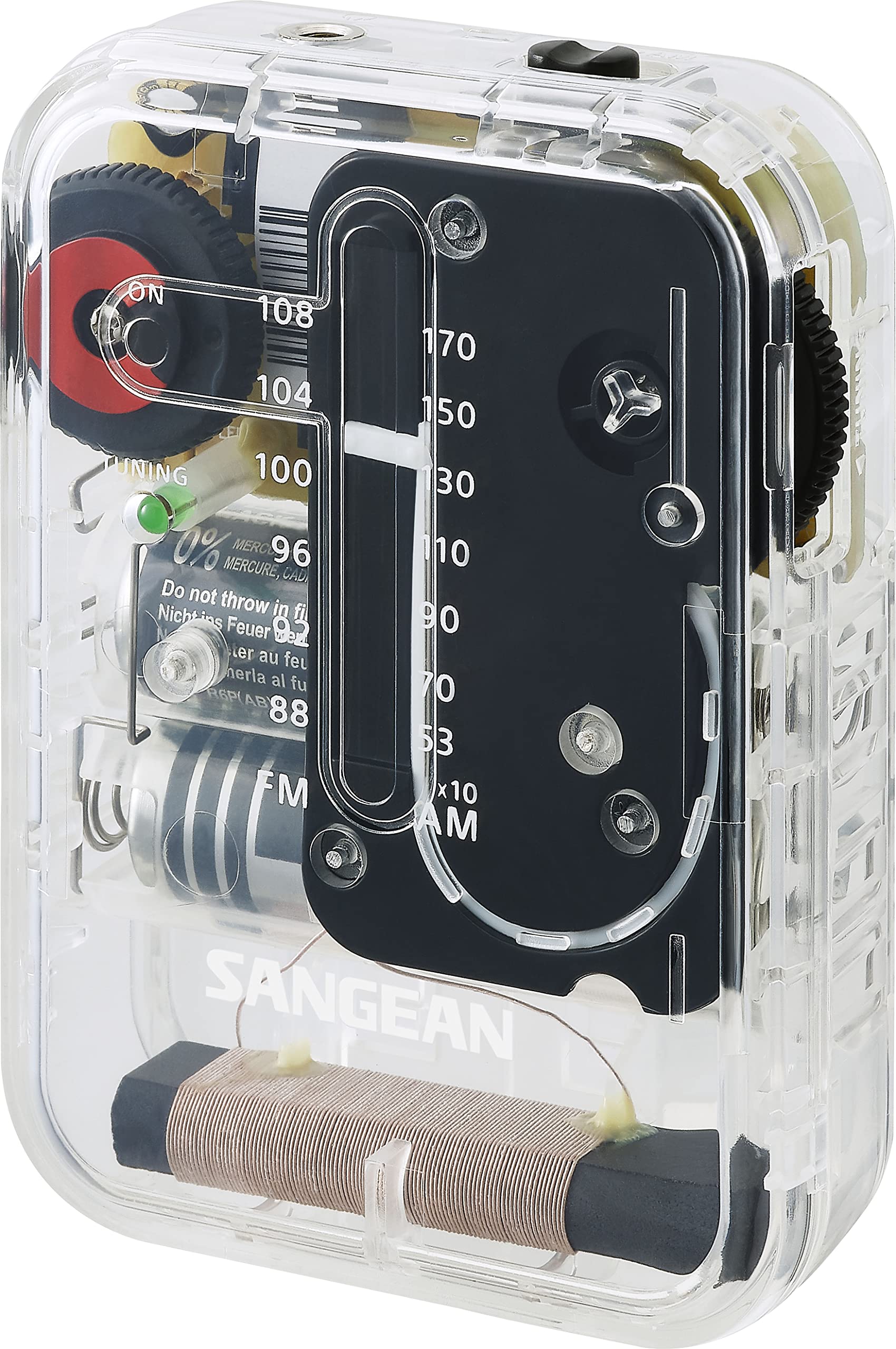 Sangean SR-32CL AM/FM Pocket Analog Radio (Clear) - Image 4