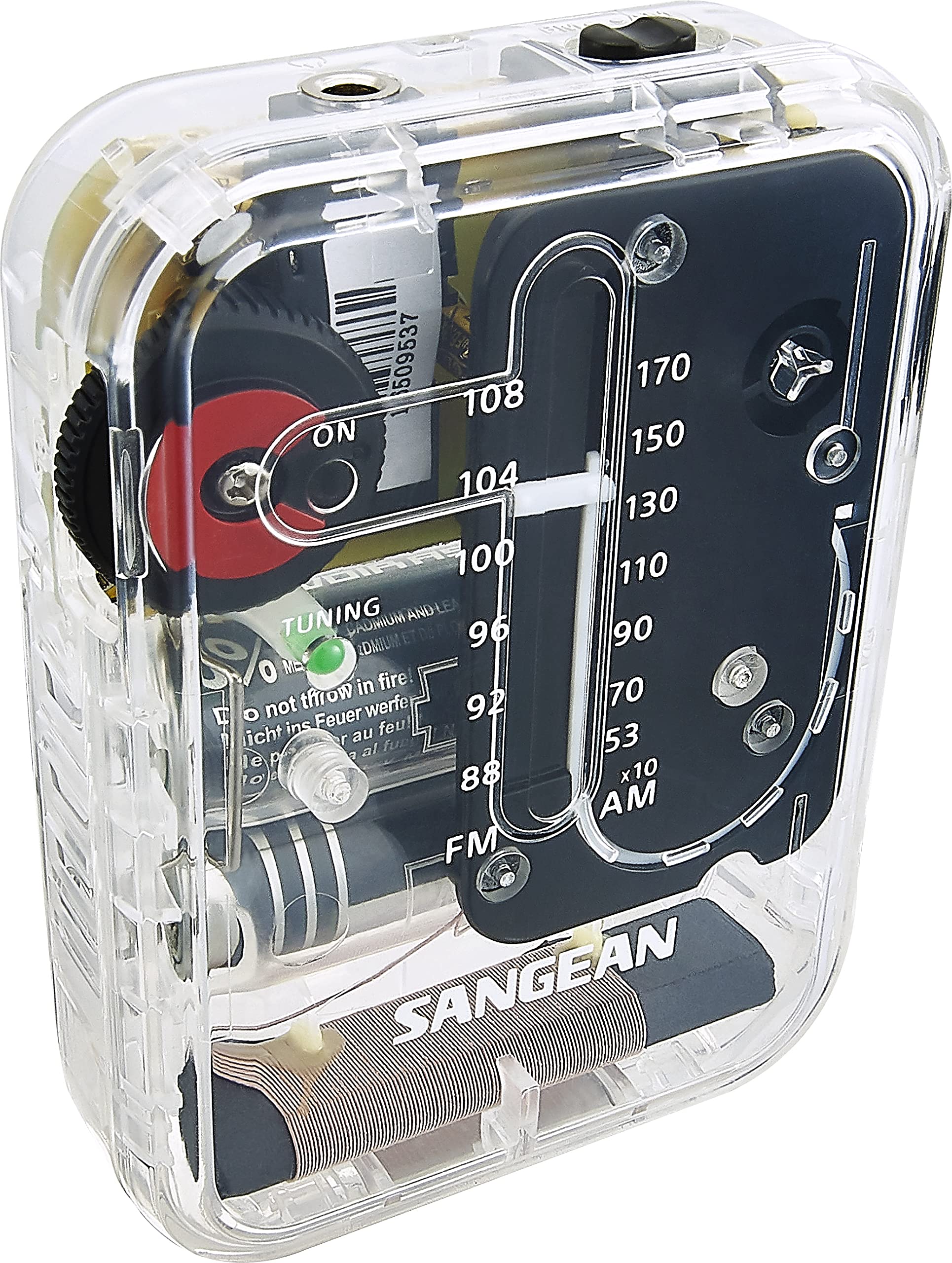 Sangean SR-32CL AM/FM Pocket Analog Radio (Clear) - Image 5
