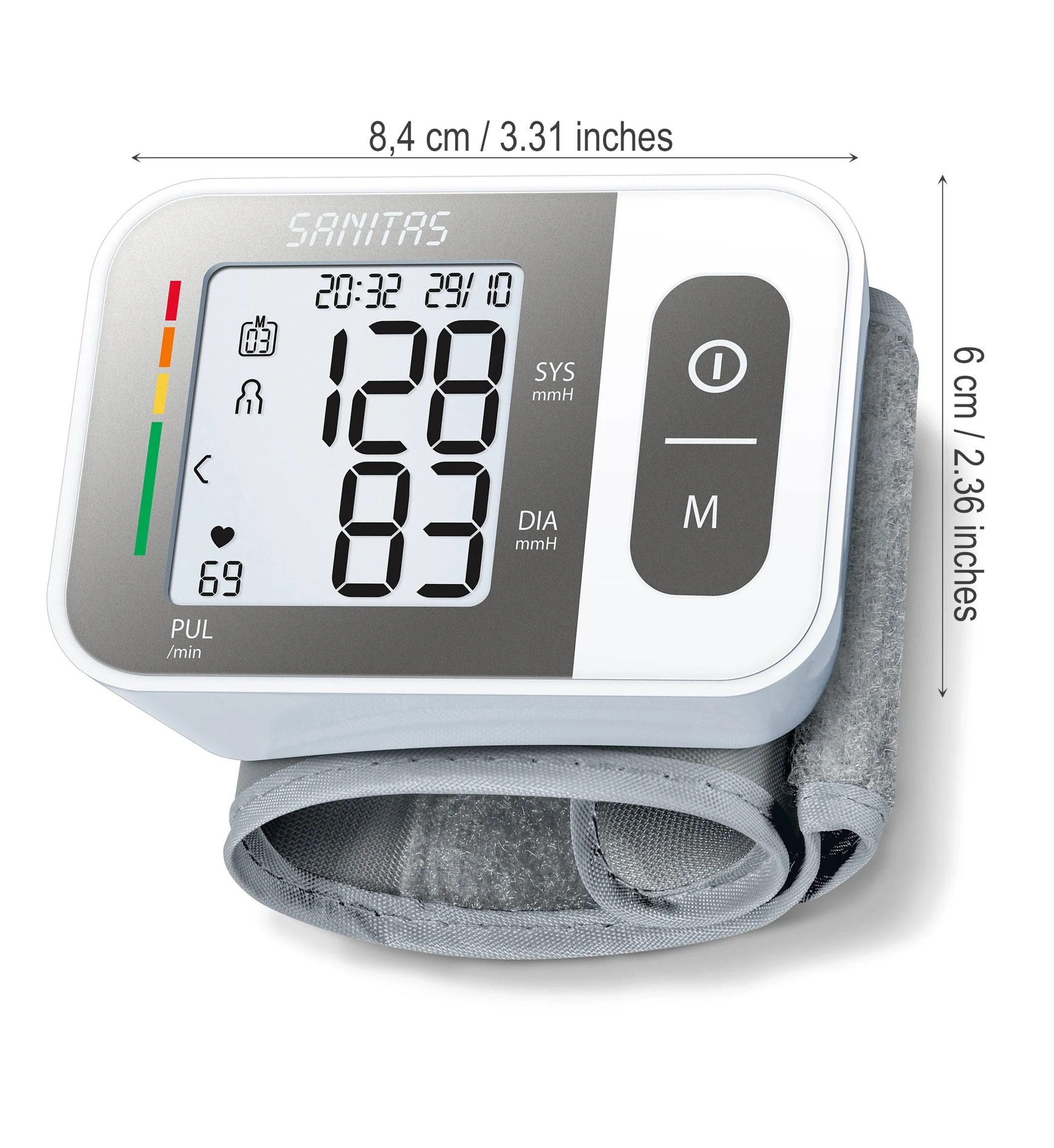 Sanitas SBC 15 Wrist Blood Pressure Monitor, Fully Automatic Blood Pressure and Pulse Monitor, Alarm for Possible Heart Rhythmia - Image 5
