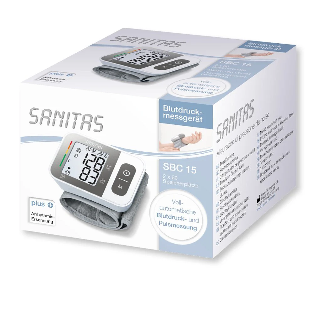 Sanitas SBC 15 Wrist Blood Pressure Monitor, Fully Automatic Blood Pressure and Pulse Monitor, Alarm for Possible Heart Rhythmia - Image 8