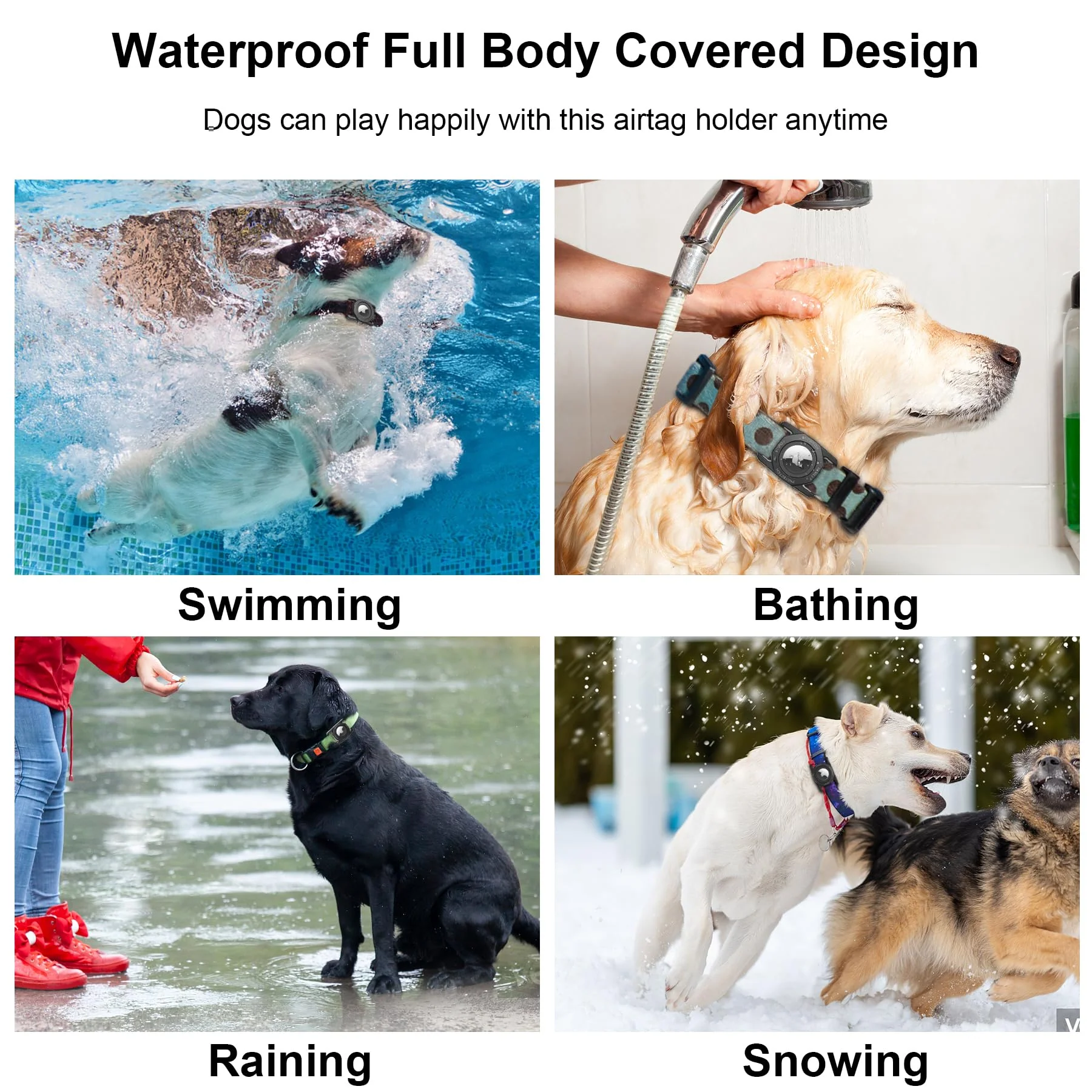SANKALA Waterproof Airtag Collar Holder, [1 Pack] Silicone Full Body Covered Anti-Lost Apple Air Tag Case for Pet Collar Backpack 1 Pack - Image 4